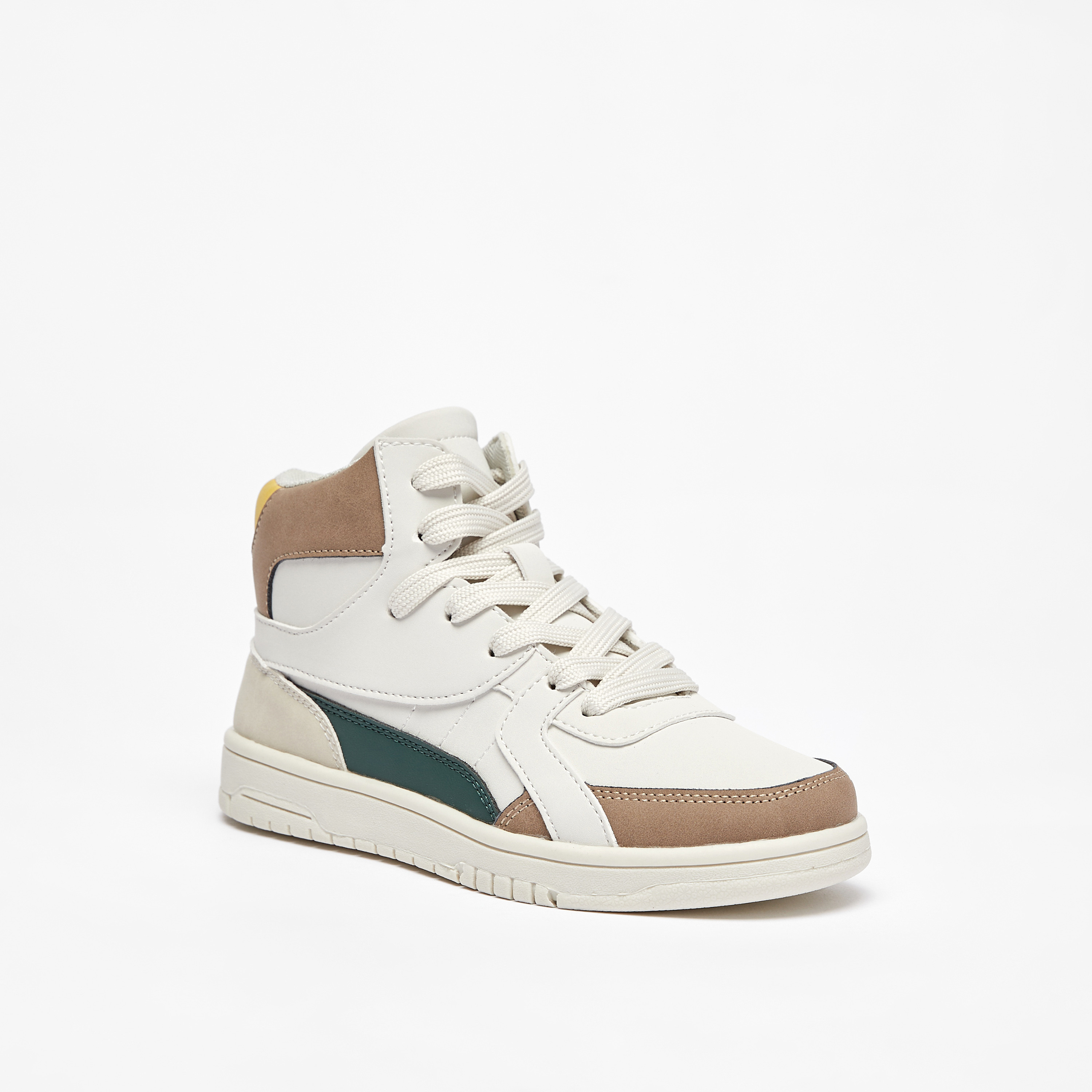 Mister Duchini Panelled High Top Sneakers with Zip Closure-boys-shoes-schoolshoes-image-1