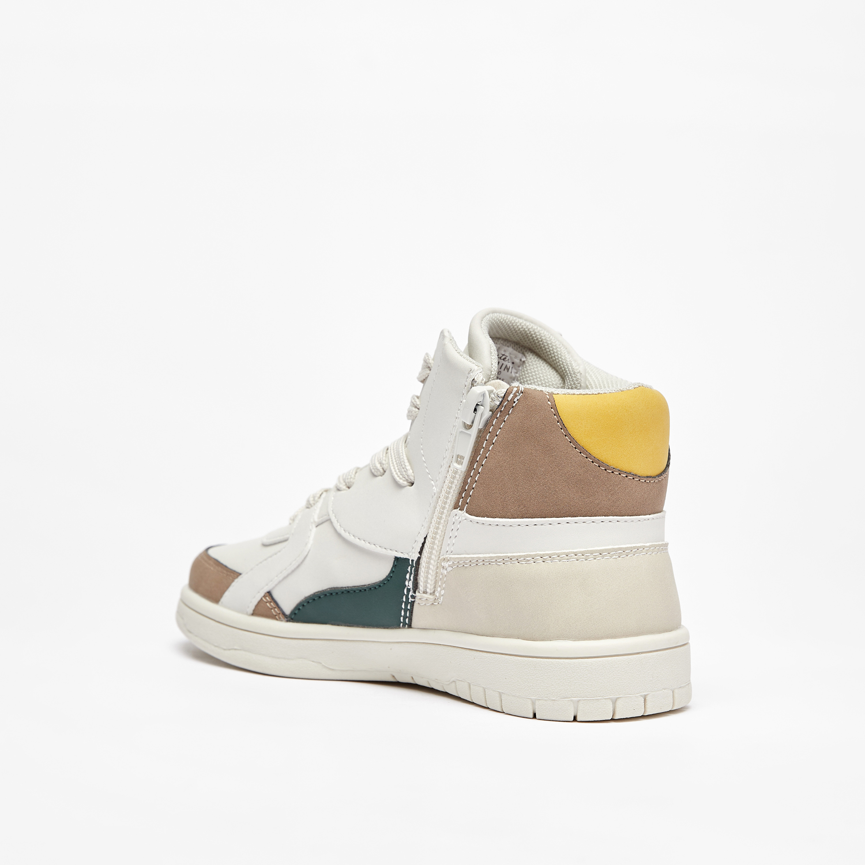 Mister Duchini Panelled High Top Sneakers with Zip Closure-boys-shoes-schoolshoes-image-2