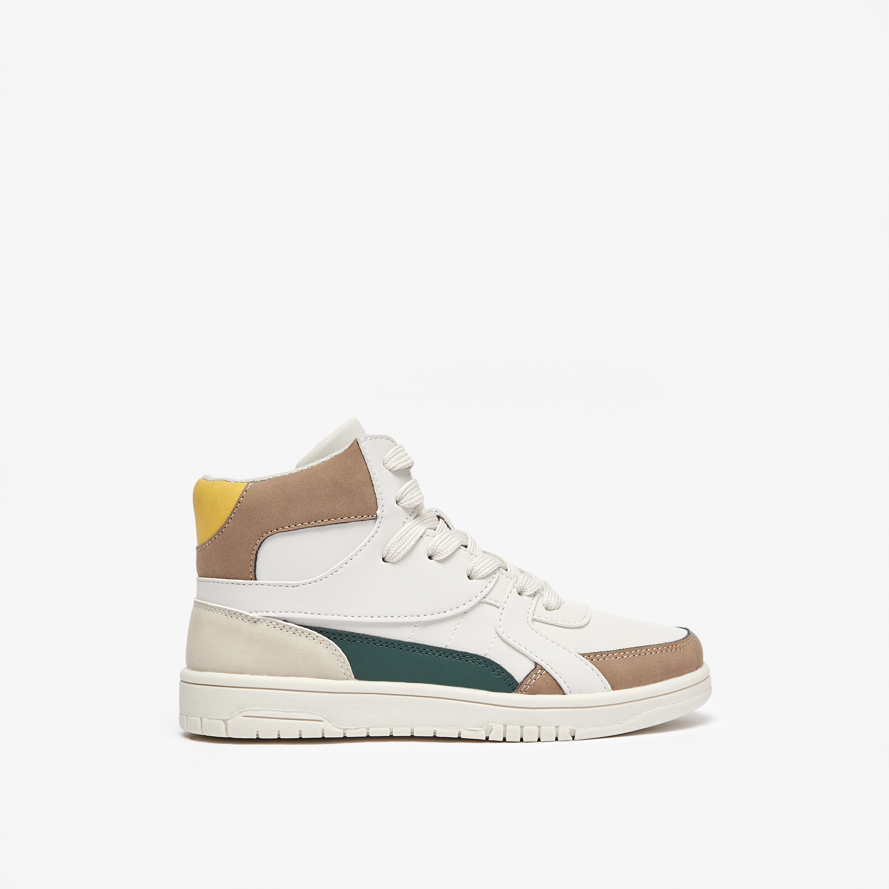 Mister Duchini Panelled High Top Sneakers with Zip Closure-boys-shoes-schoolshoes-image-3