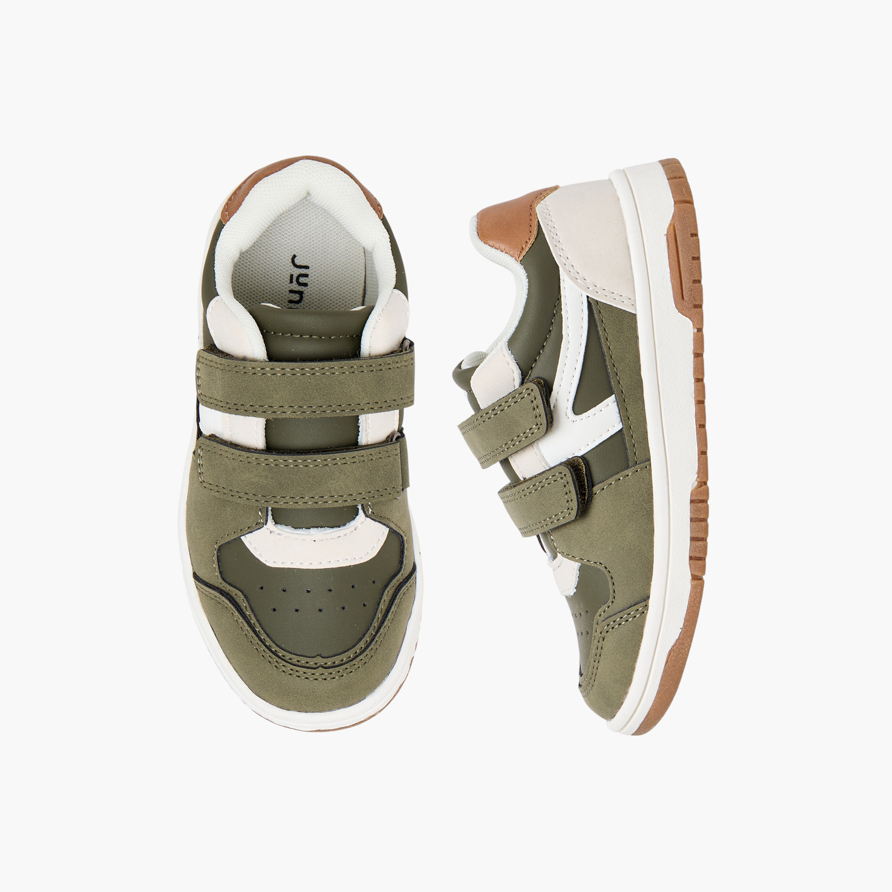 Juniors Boys Panelled Hook and Loop Sneakers-boys-shoes-sneakers-image-1
