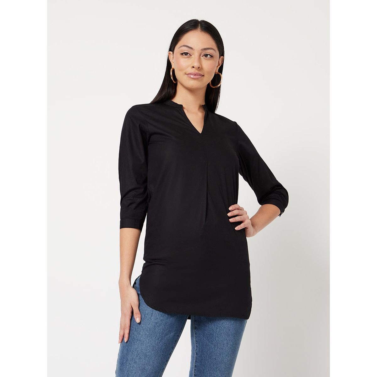 بلوزة بحواف منحنية من ستايلي-women-clothing-shirtsandblouses-blouses-image-1