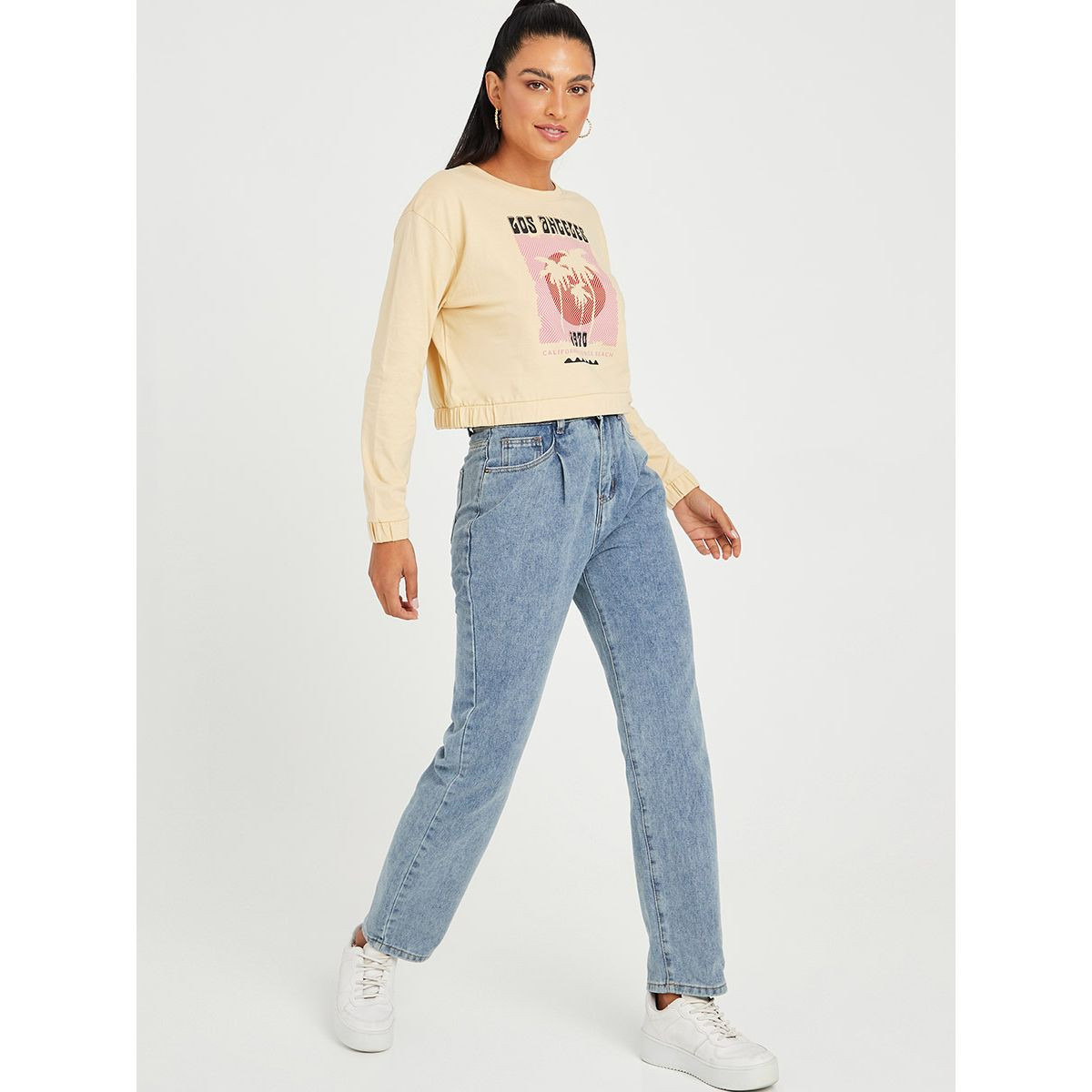 تيشيرت قصير باكمام طويلة-women-clothing-tshirts-image-2