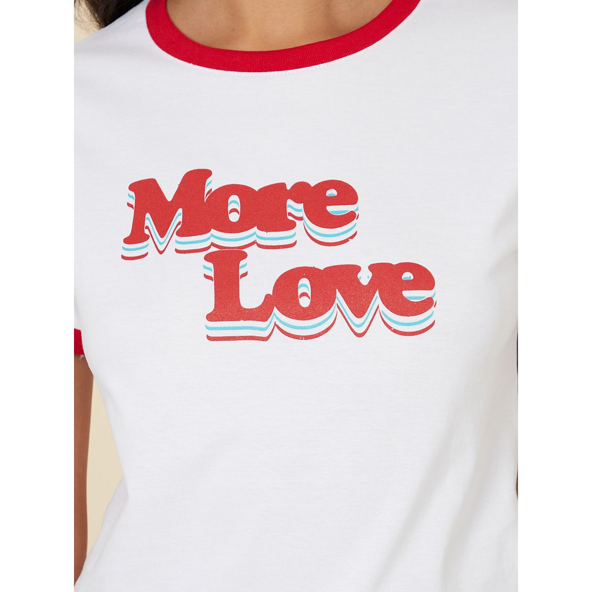 Styli Short Sleeves Contrast Detail Slogan Print T-shirt-women-clothing-tshirts-image-4