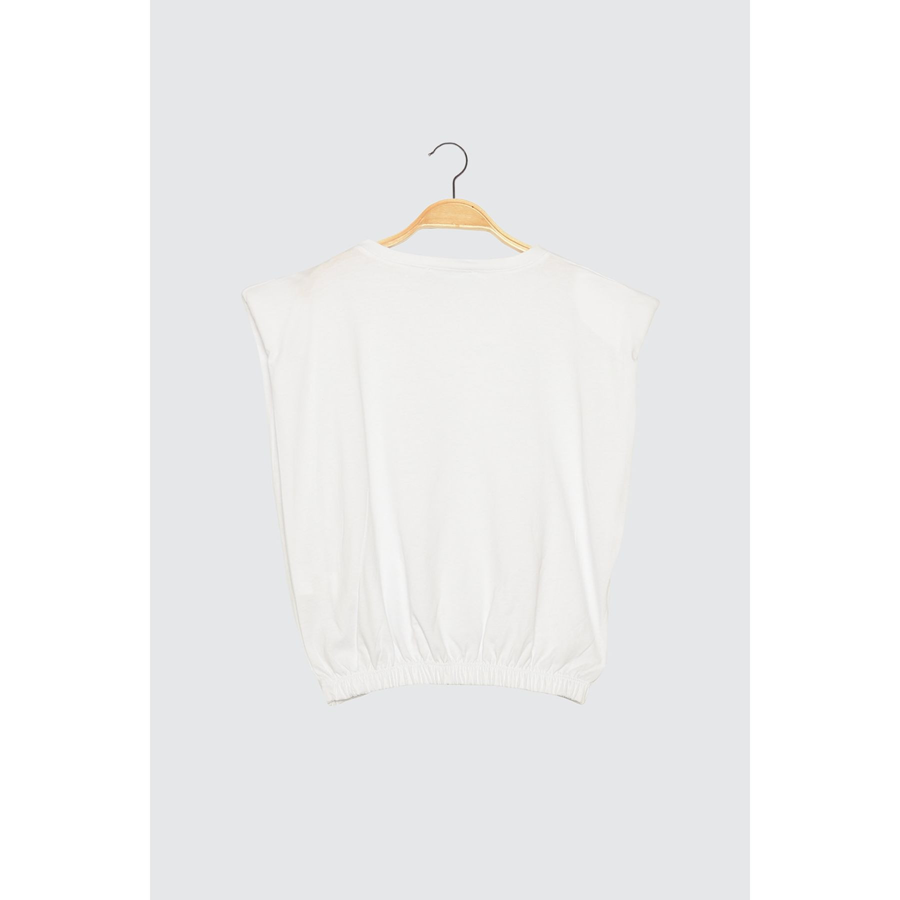Trendyol Padded Shoulder Sleeveless Elastic Hem Cotton Crop T-shirt-women-clothing-tshirts-image-7