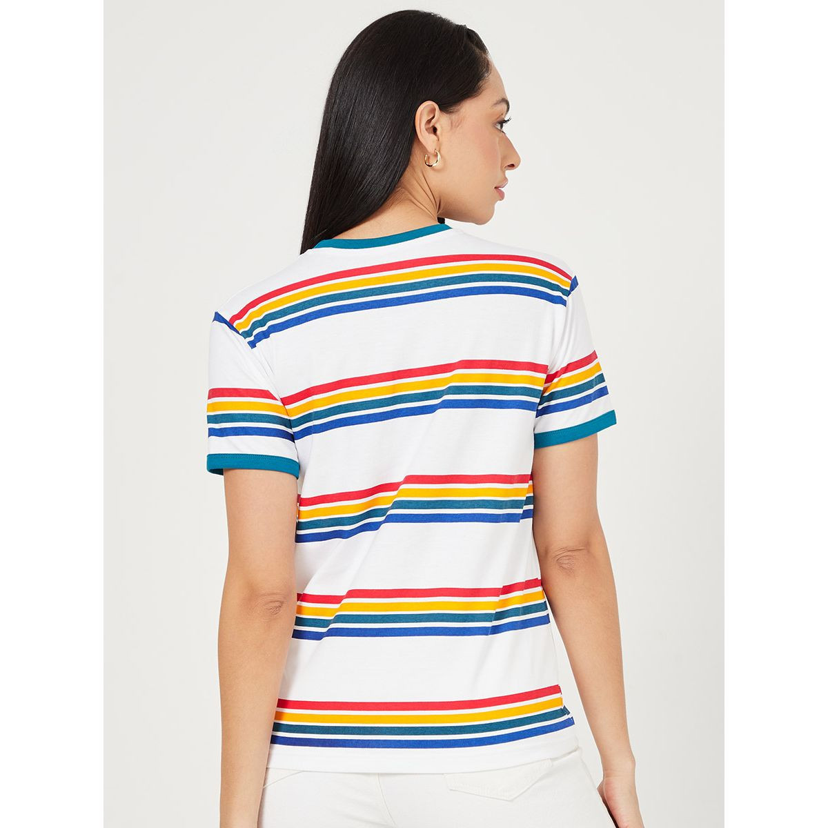 Styli Short Sleeves AOP Stripe Regular Fit T-shirt-women-clothing-tshirts-image-5