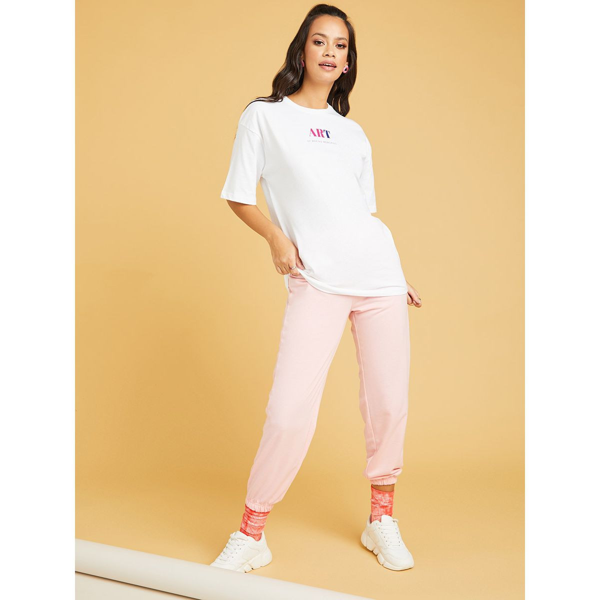 Styli Short Sleeves Geo Back Graphic Print Oversized Longline T-shirt-women-clothing-tshirts-image-3