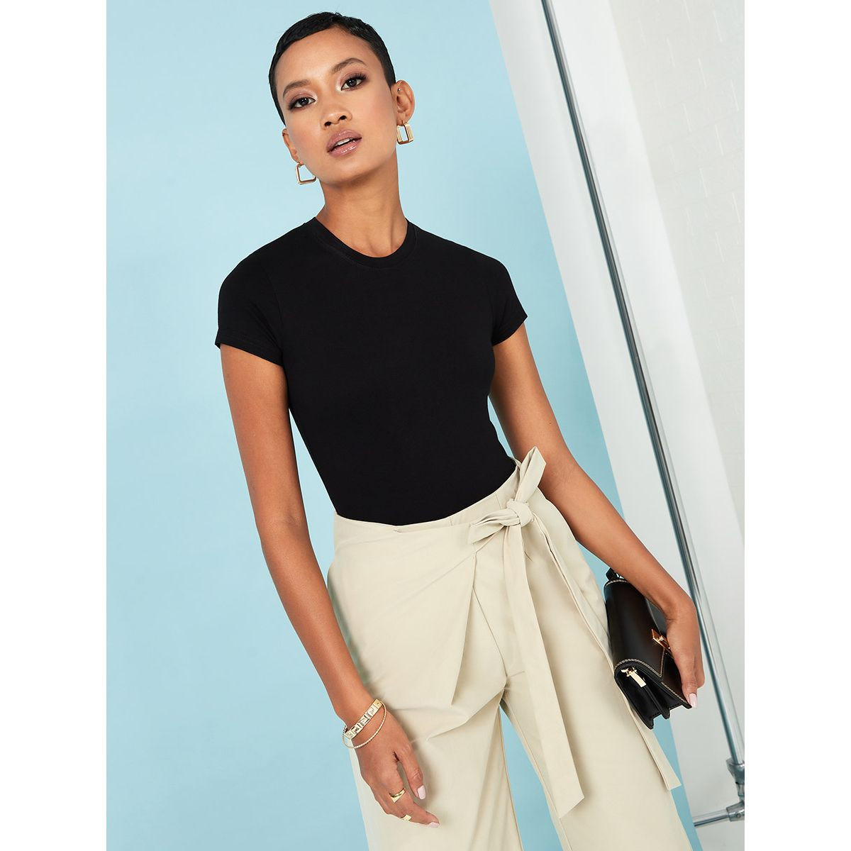Styli Short Sleeves Round Neck Bodysuit-women-clothing-tshirts-image-1