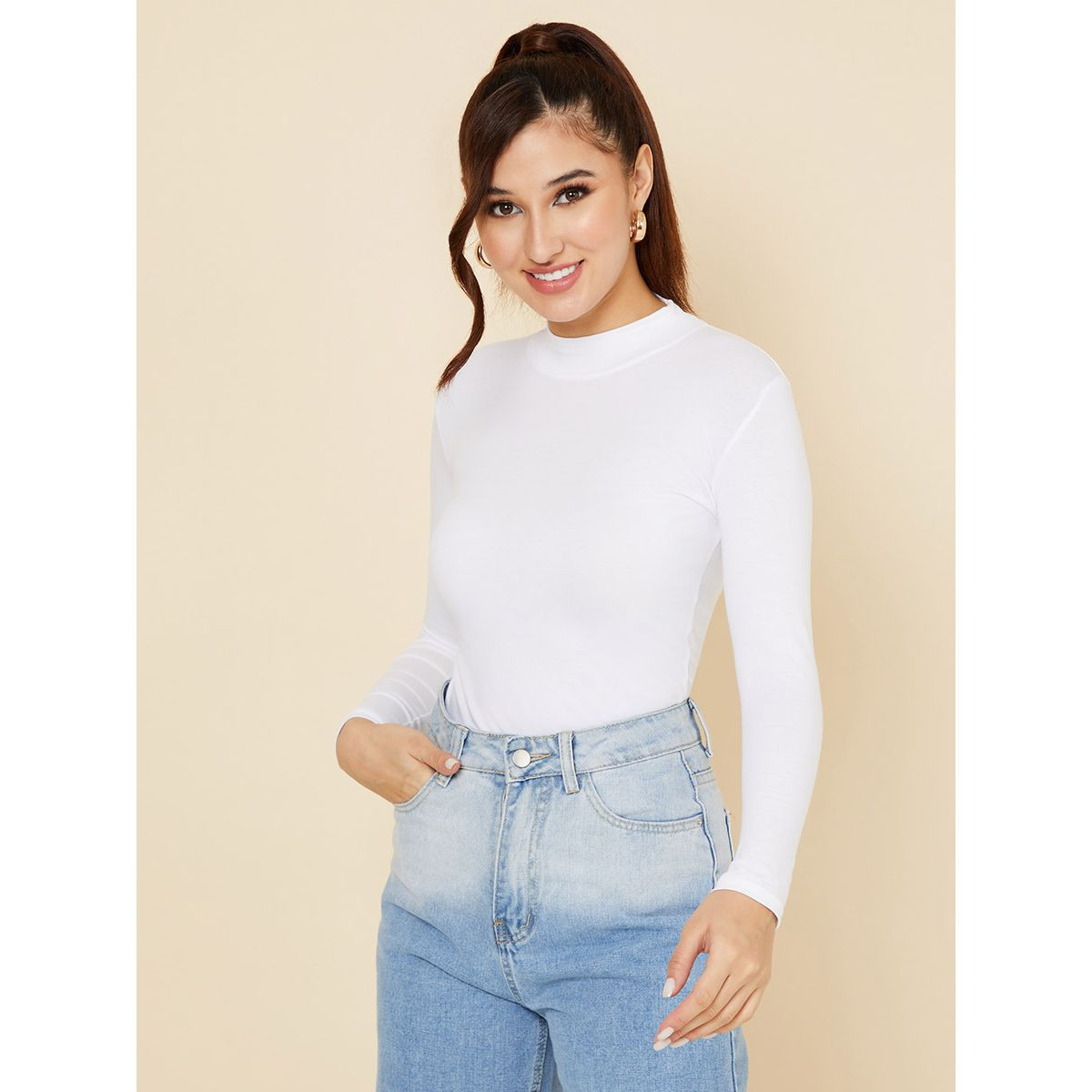 بلوزة بياقة عالية واكمام طويلة-women-clothing-shirtsandblouses-blouses-image-1