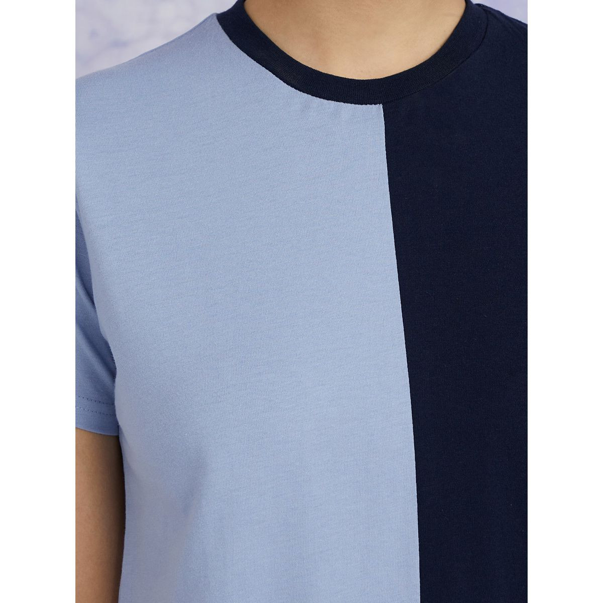 Styli Short Sleeves Colorblock Regular Fit T-shirt-women-clothing-tshirts-image-3