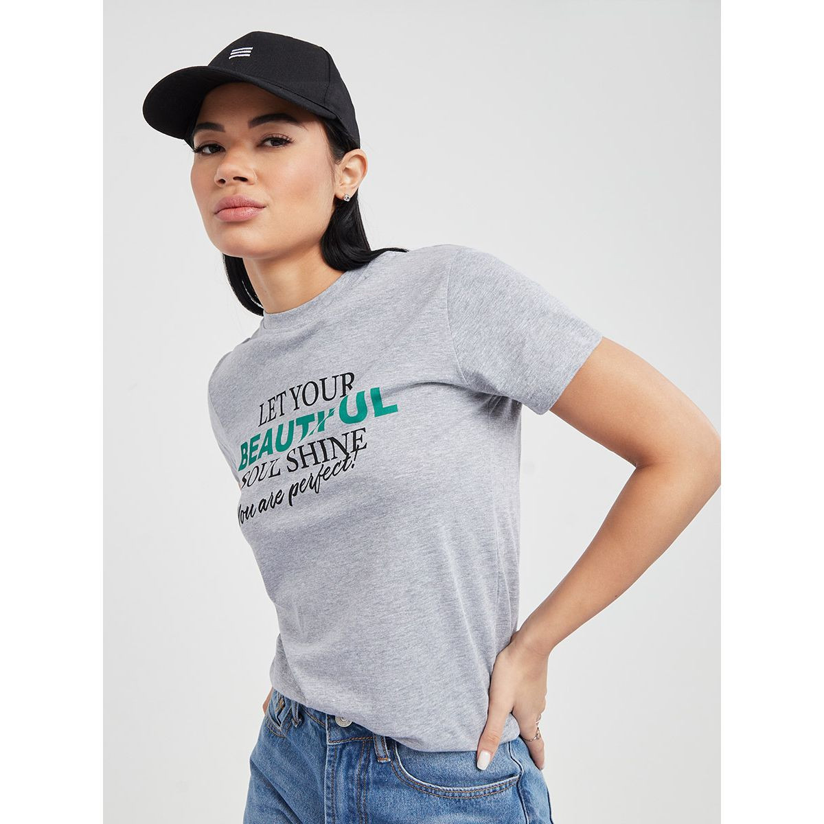 تيشيرت مطبع بكتابة واكمام قصيرة من ريد تايب-women-clothing-tshirts-image-1