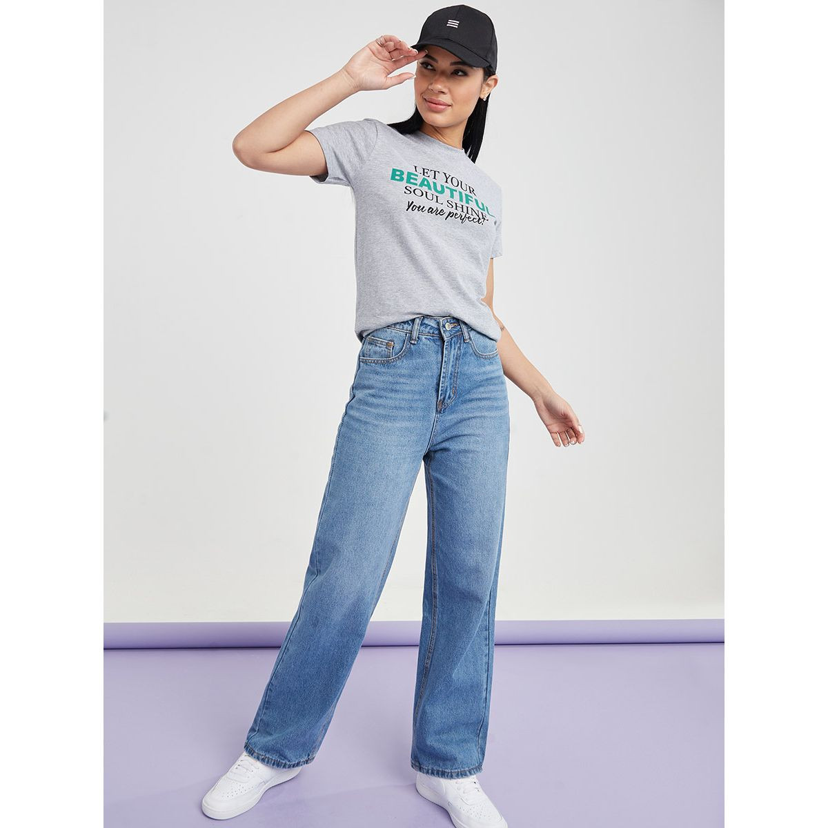 تيشيرت مطبع بكتابة واكمام قصيرة من ريد تايب-women-clothing-tshirts-image-2