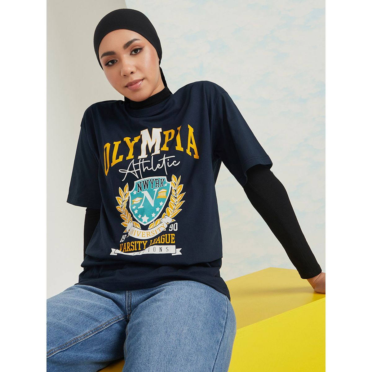 تيشيرت بقصة واسعة واكمام قصيرة من ستايلي-women-clothing-tshirts-image-1