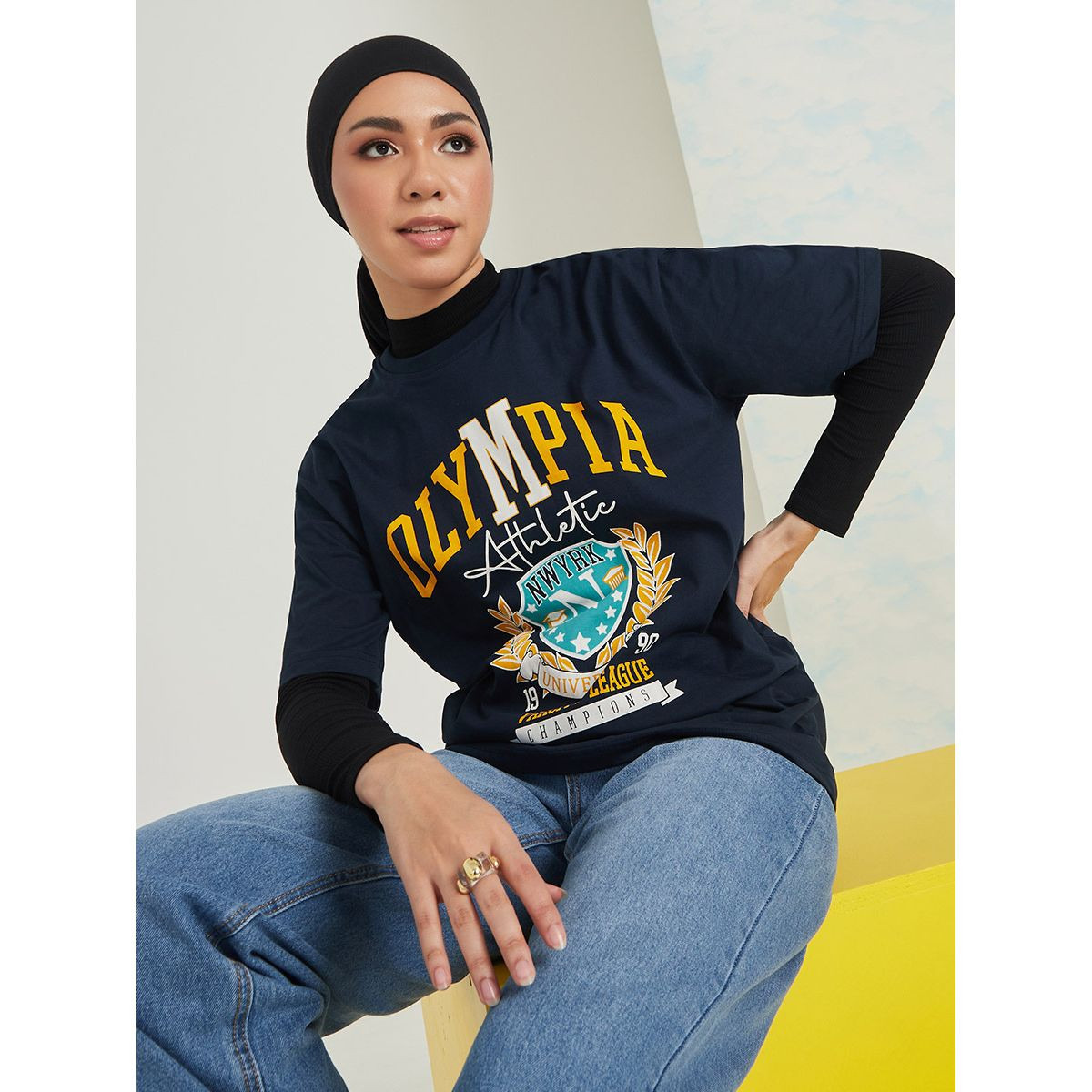 تيشيرت بقصة واسعة واكمام قصيرة من ستايلي-women-clothing-tshirts-image-5