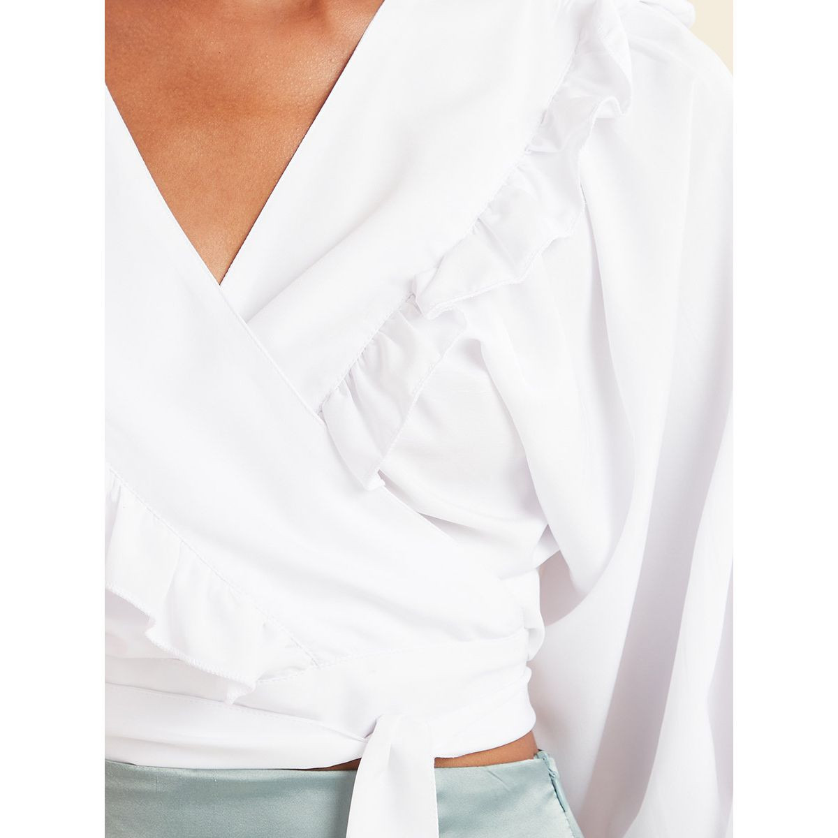 Styli Long Sleeves V Neck Ruffle Detail Wrap Blouse-women-clothing-shirtsandblouses-blouses-image-3