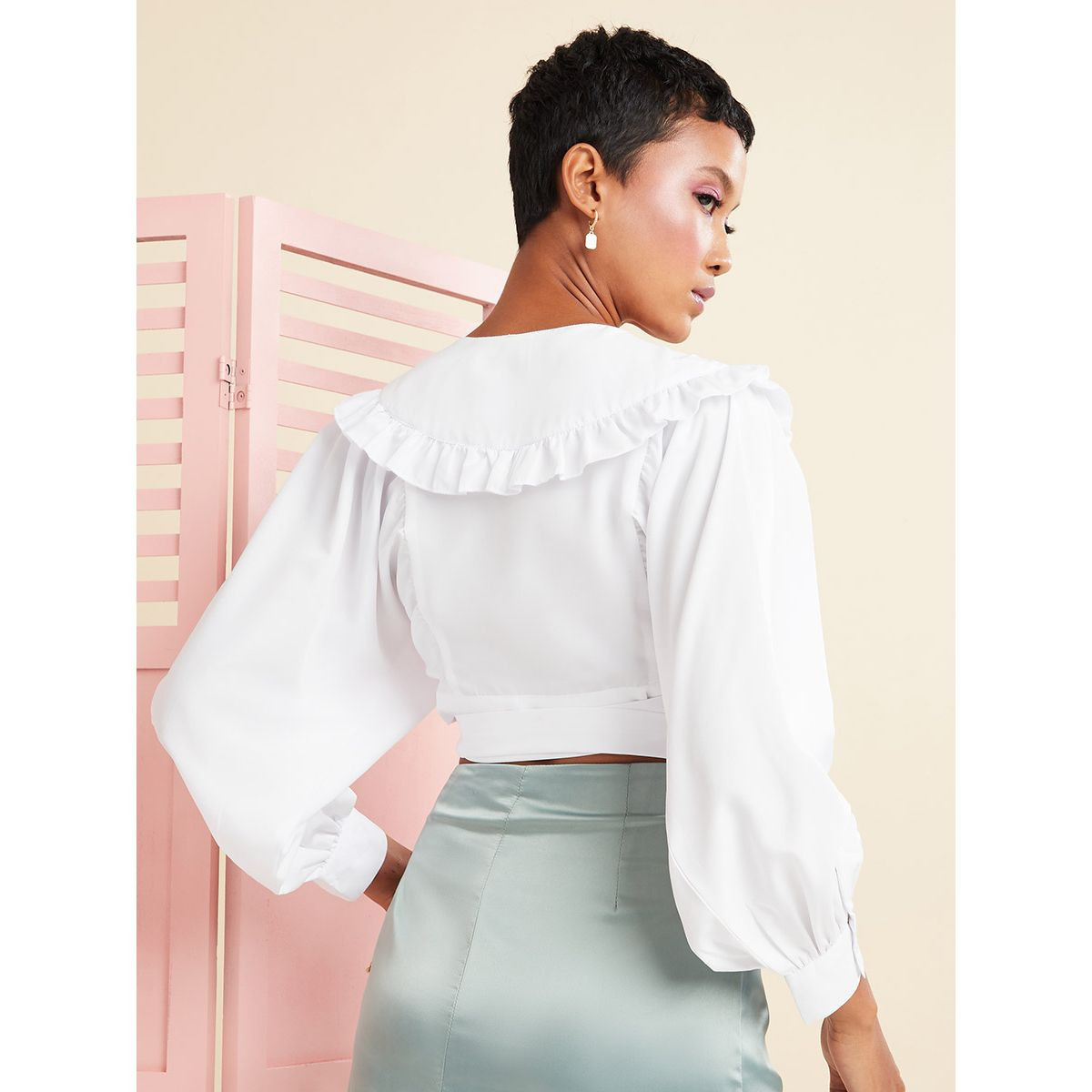 Styli Long Sleeves V Neck Ruffle Detail Wrap Blouse-women-clothing-shirtsandblouses-blouses-image-4