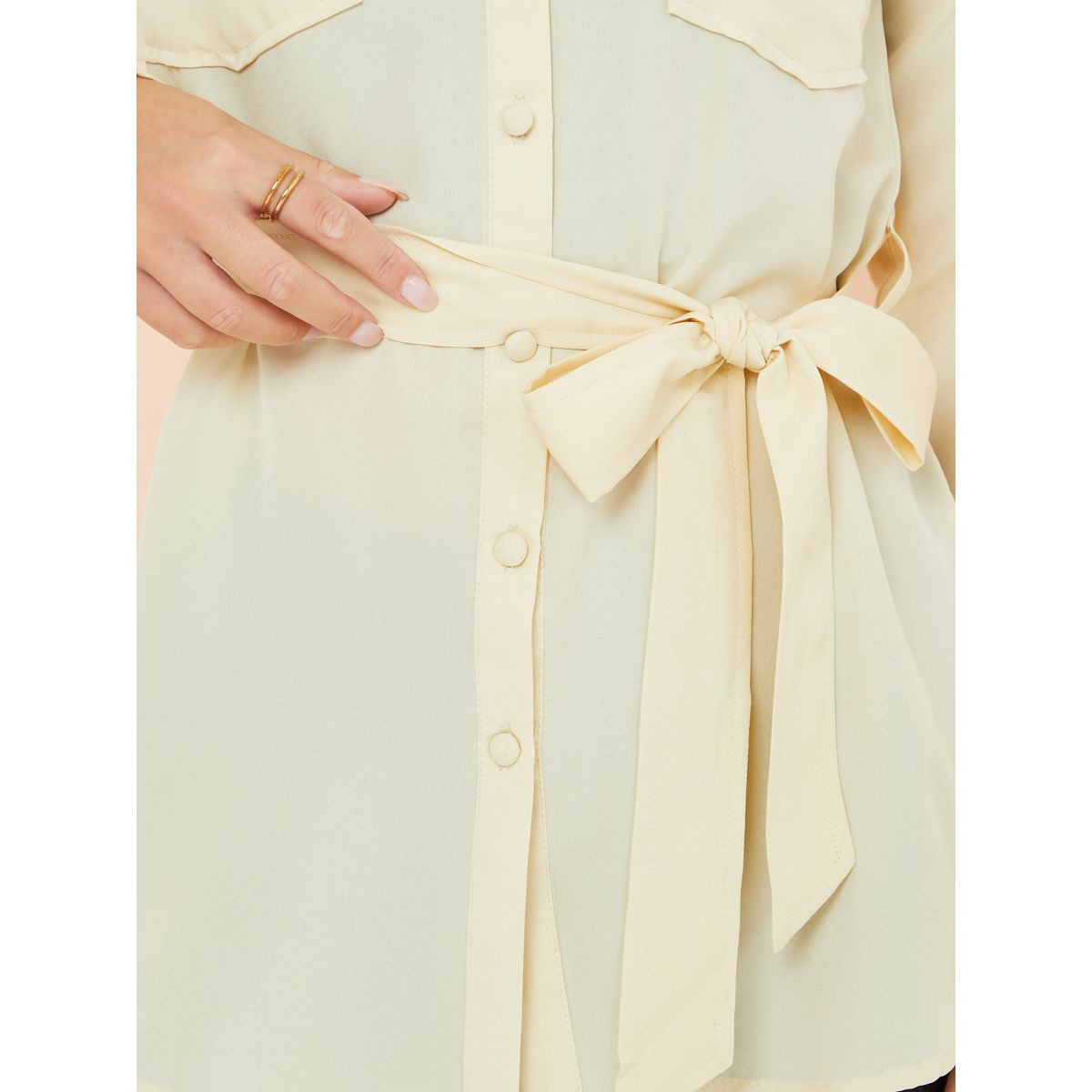 Styli Long Sleeves Full Button Longline Shirt with Tie Belt-women-clothing-shirtsandblouses-blouses-image-3