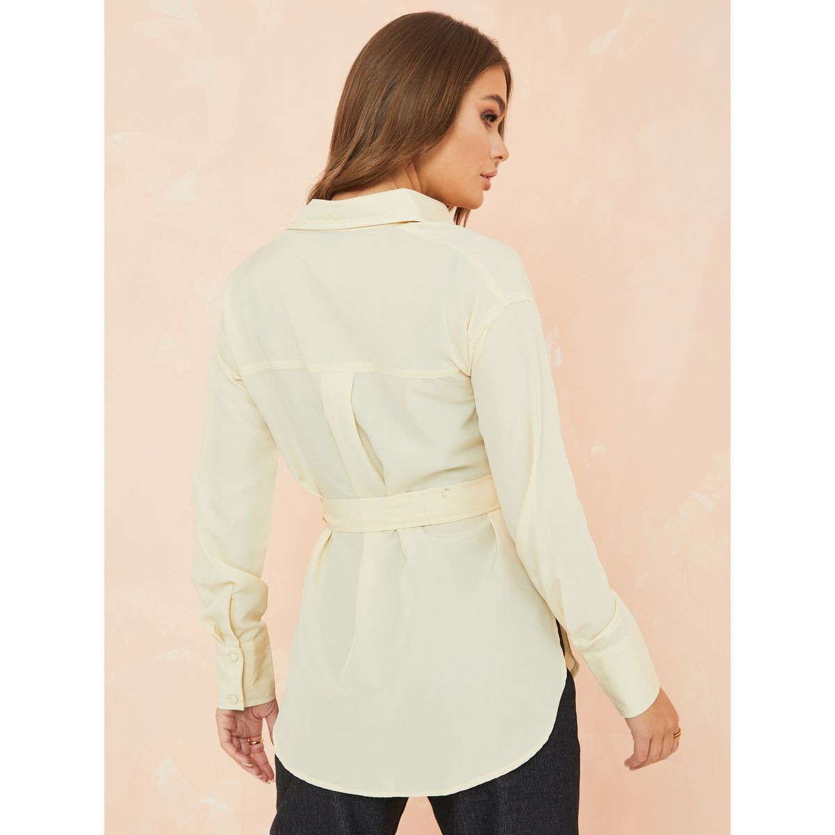Styli Long Sleeves Full Button Longline Shirt with Tie Belt-women-clothing-shirtsandblouses-blouses-image-4