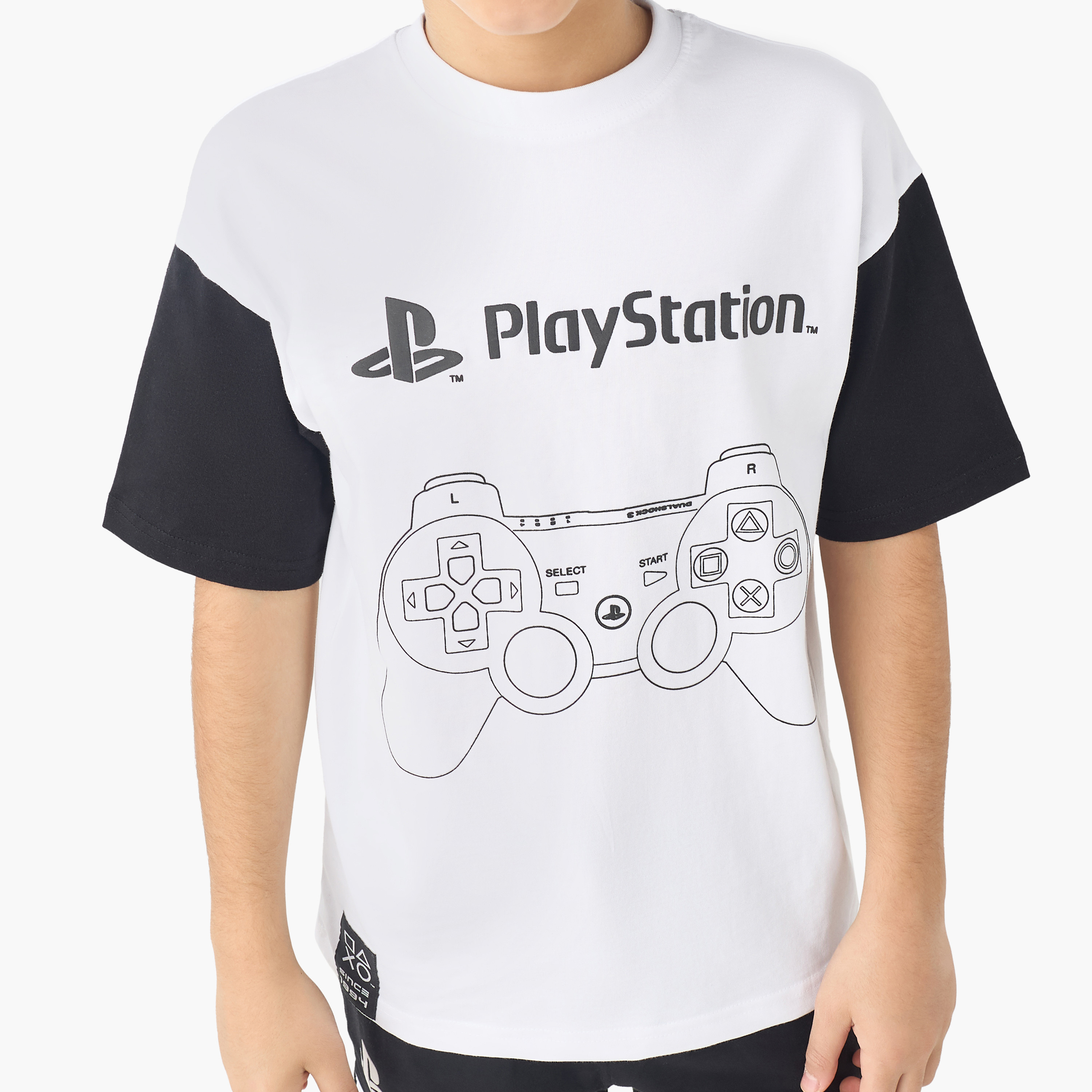 PlayStation Crew Neck Short Sleeves T-shirt and Shorts Set with Logo Print-boys-clothing-setsandcoords-image-5