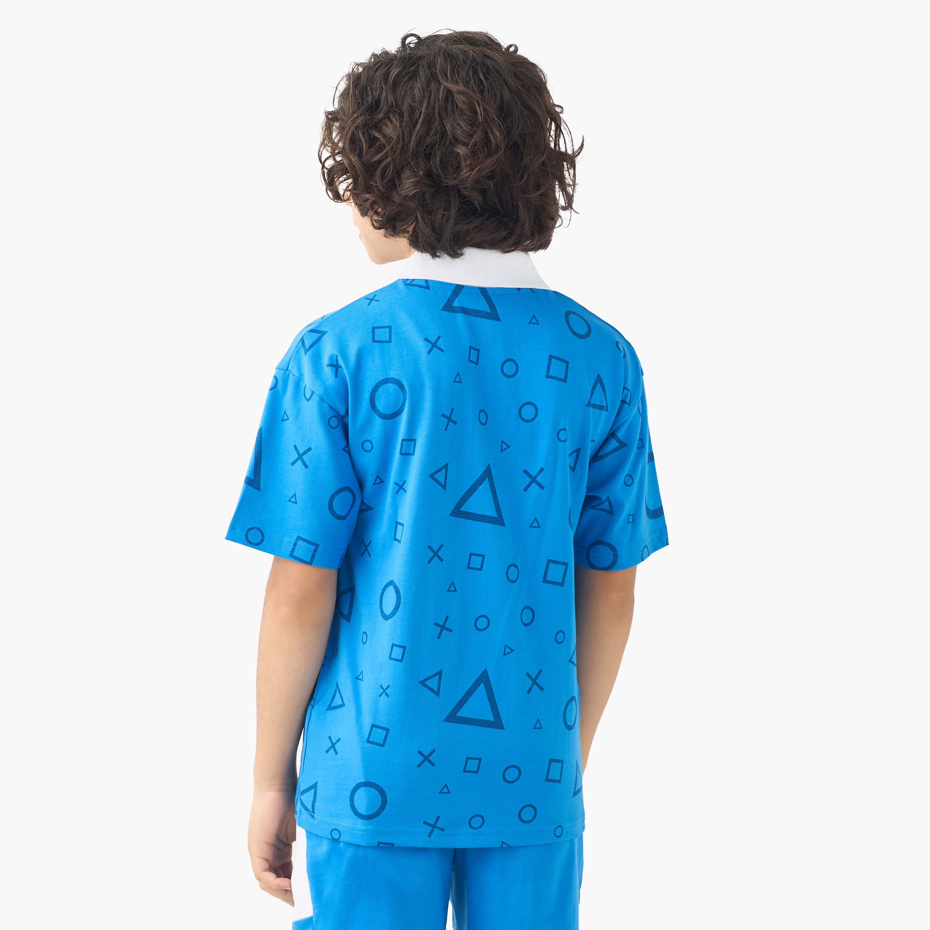 PlayStation Collared Short Sleeves Polo T-shirt with Logo Print-boys-clothing-tshirtsandpolos-image-3