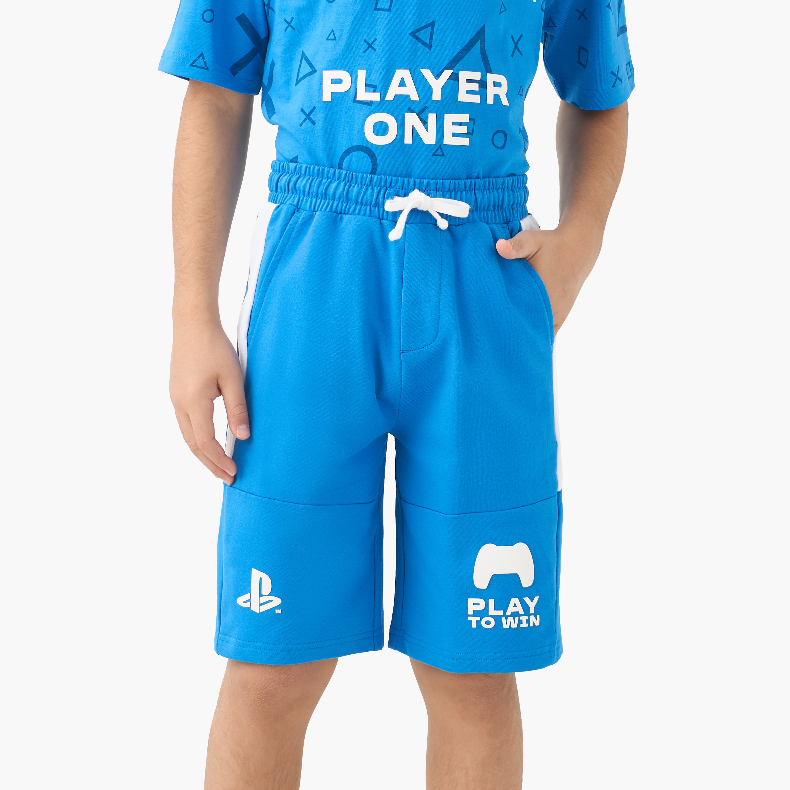 شورت برباط مطاطي وألواح من بلايستيشن-boys-clothing-bottoms-shorts-image-1