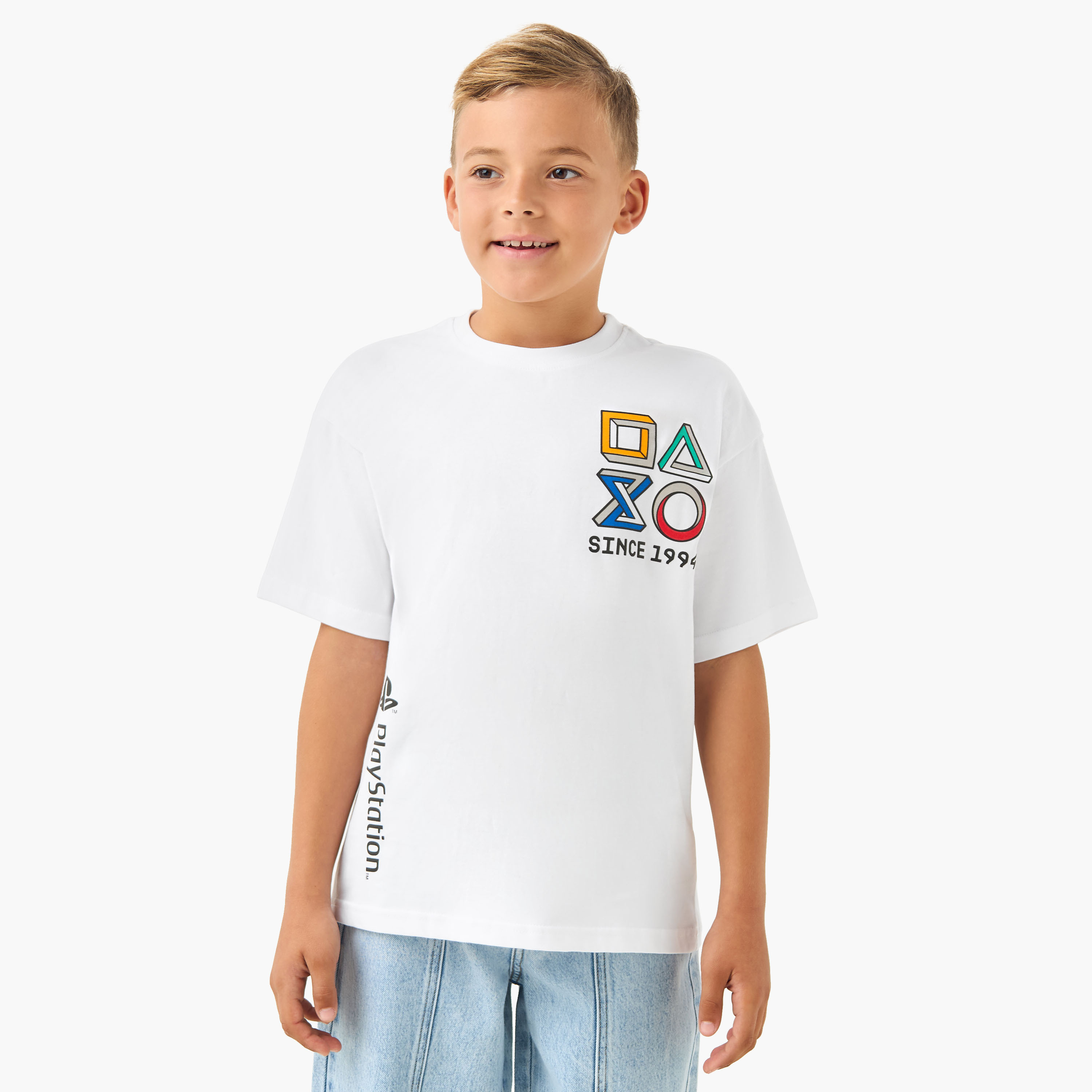 PlayStation Crew Neck Short Sleeves T-shirt with Logo Print-boys-clothing-tshirtsandpolos-image-1
