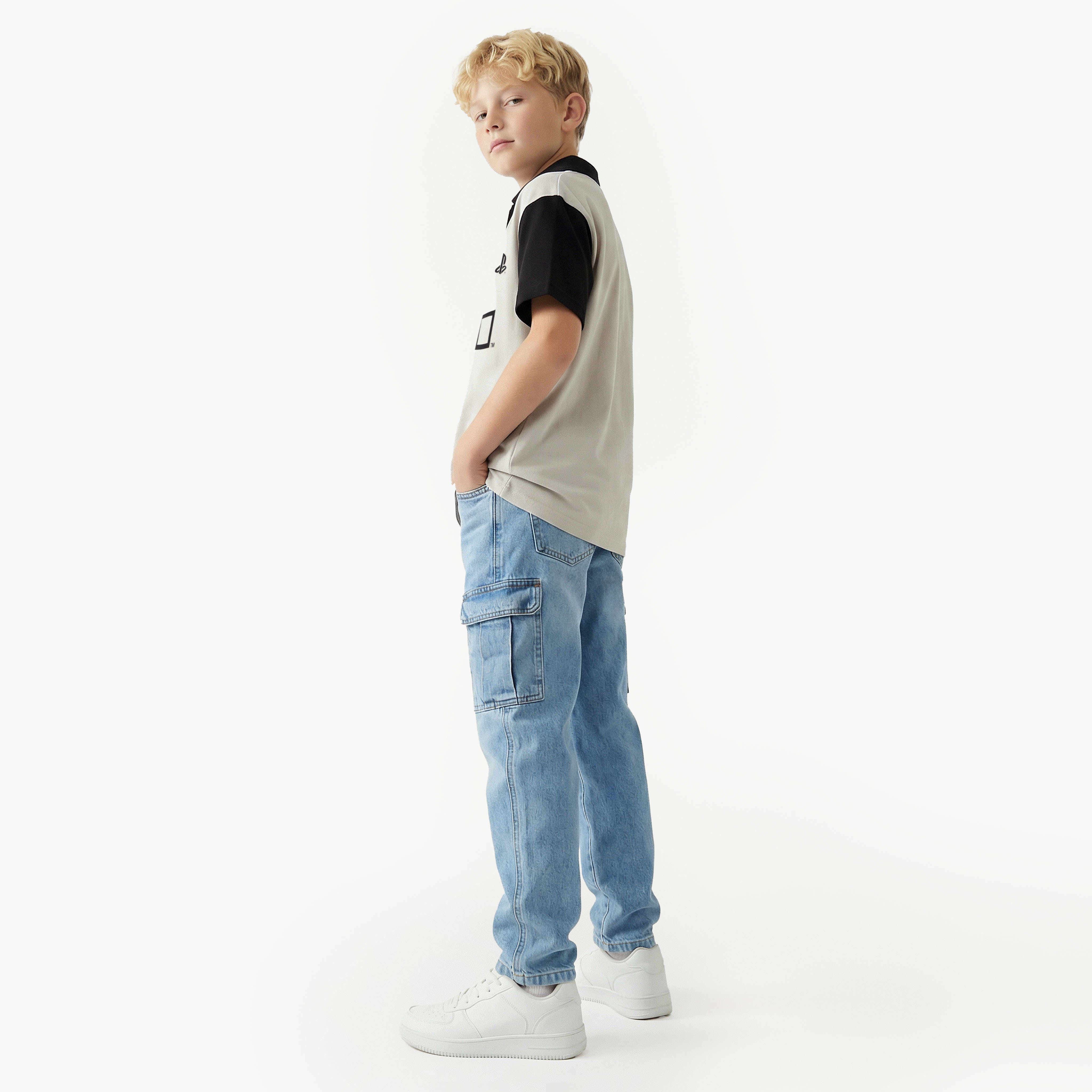 PlayStation Johnny Collar Short Sleeves T-shirt with Logo Print-boys-clothing-tshirtsandpolos-image-6