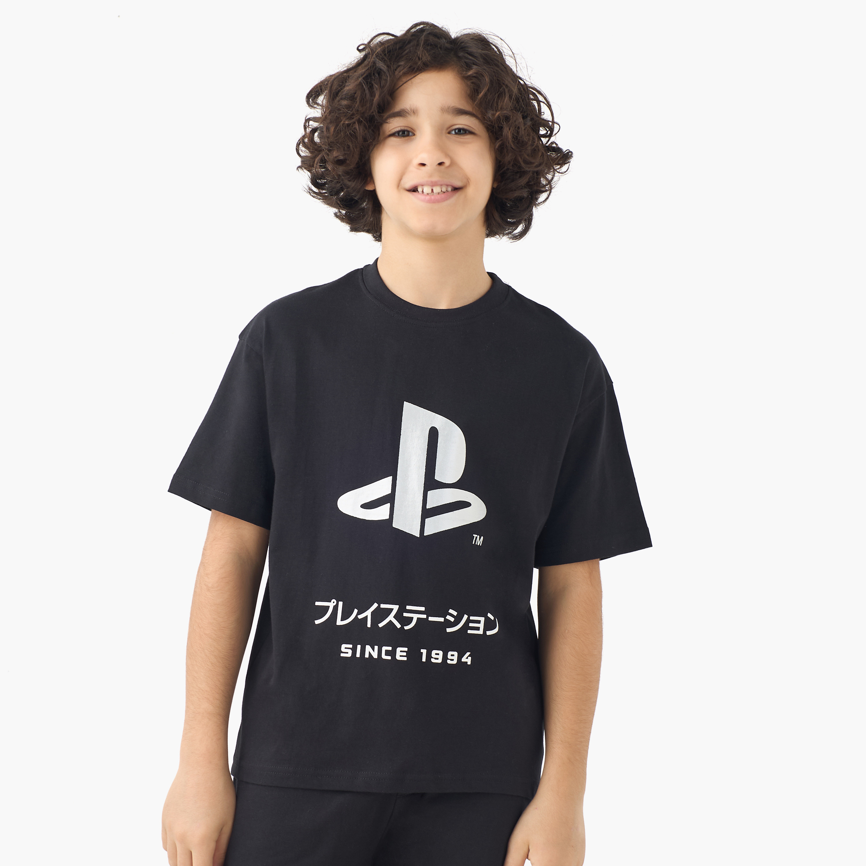 PlayStation Crew Neck Short Sleeves T-shirt and Shorts Set with Logo Print-boys-clothing-setsandcoords-image-2