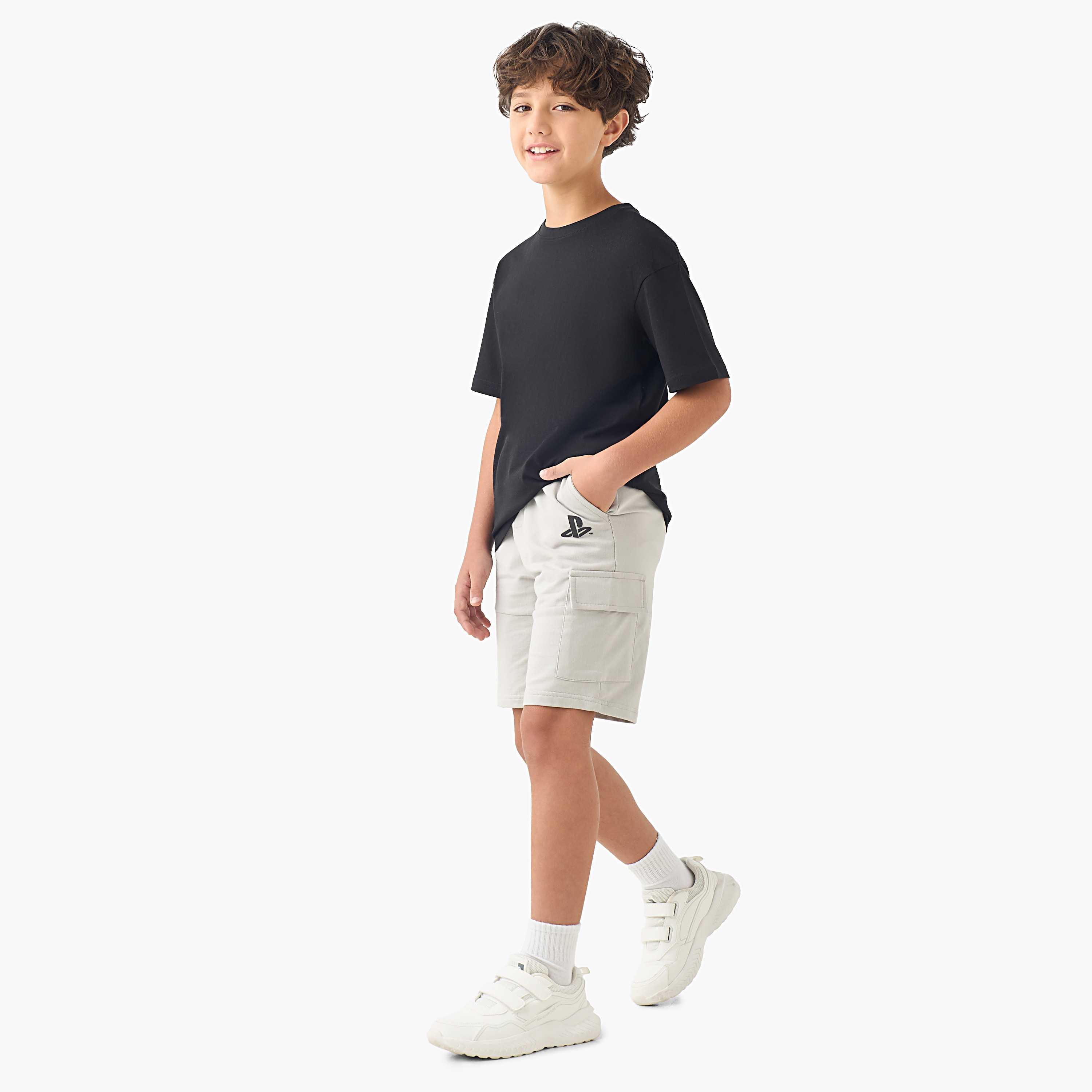 PlayStation Elasticated Drawstring Shorts with Logo-boys-clothing-bottoms-shorts-image-2