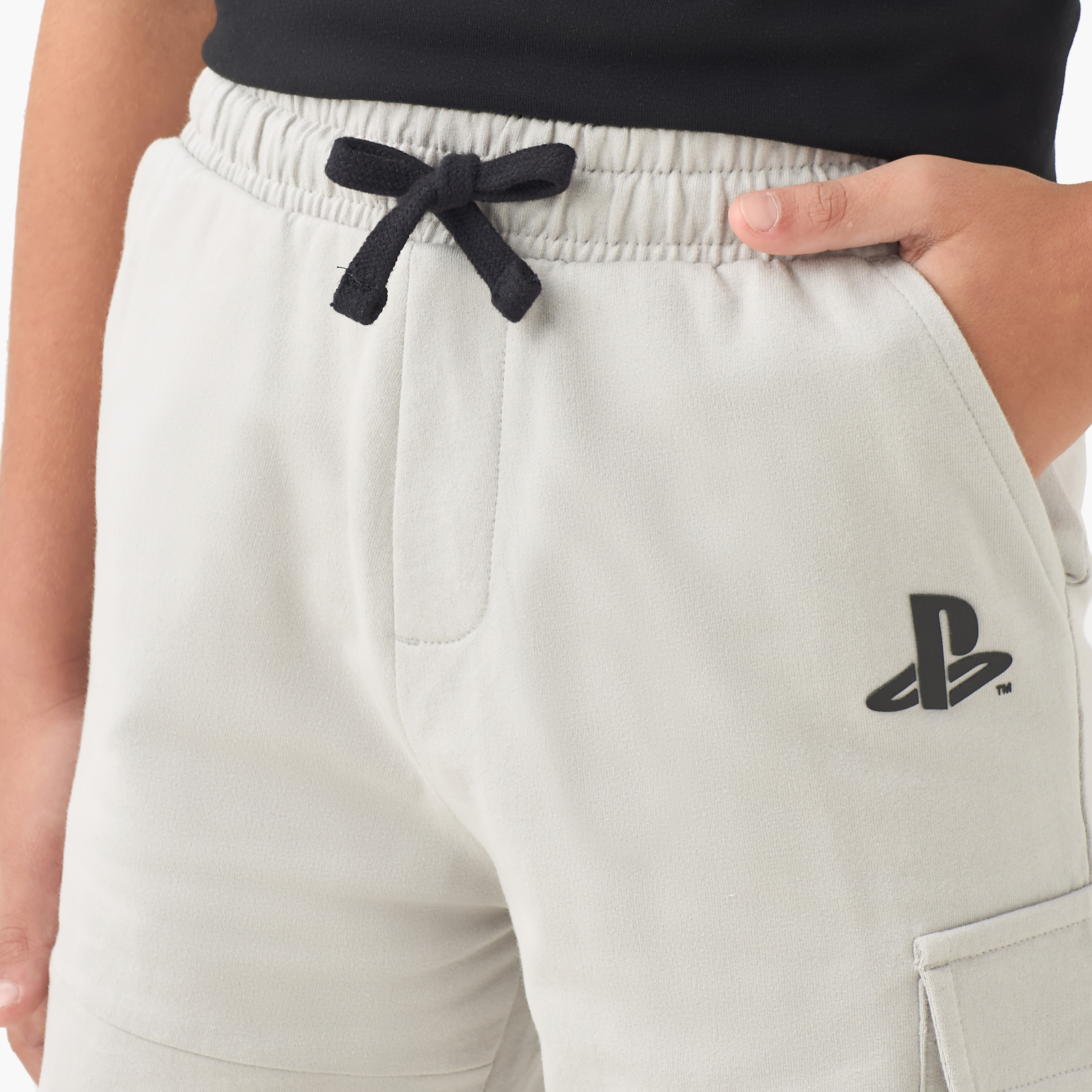 PlayStation Elasticated Drawstring Shorts with Logo-boys-clothing-bottoms-shorts-image-4
