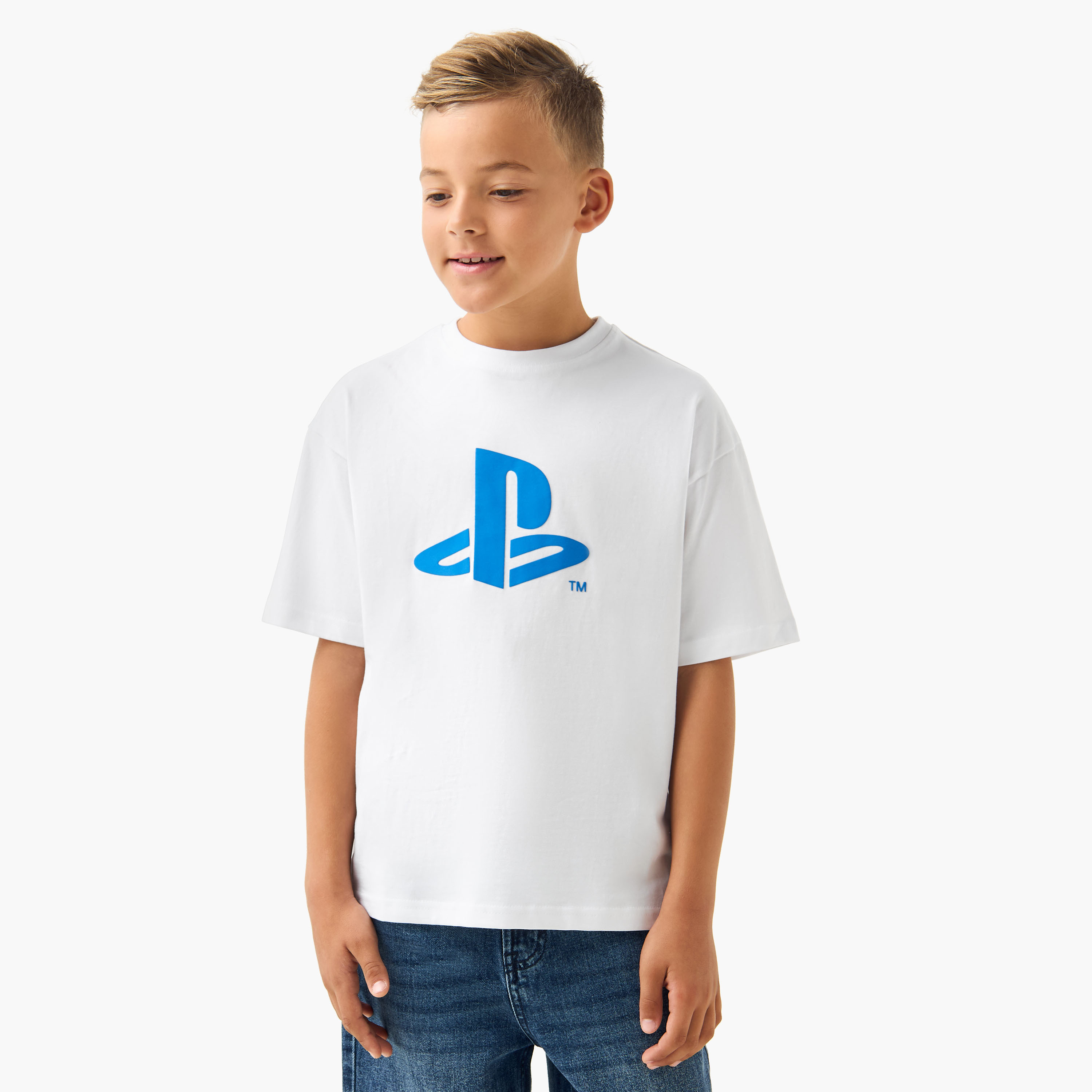 PlayStation Crew Neck Short Sleeves T-shirt with Logo Print-boys-clothing-tshirtsandpolos-image-1