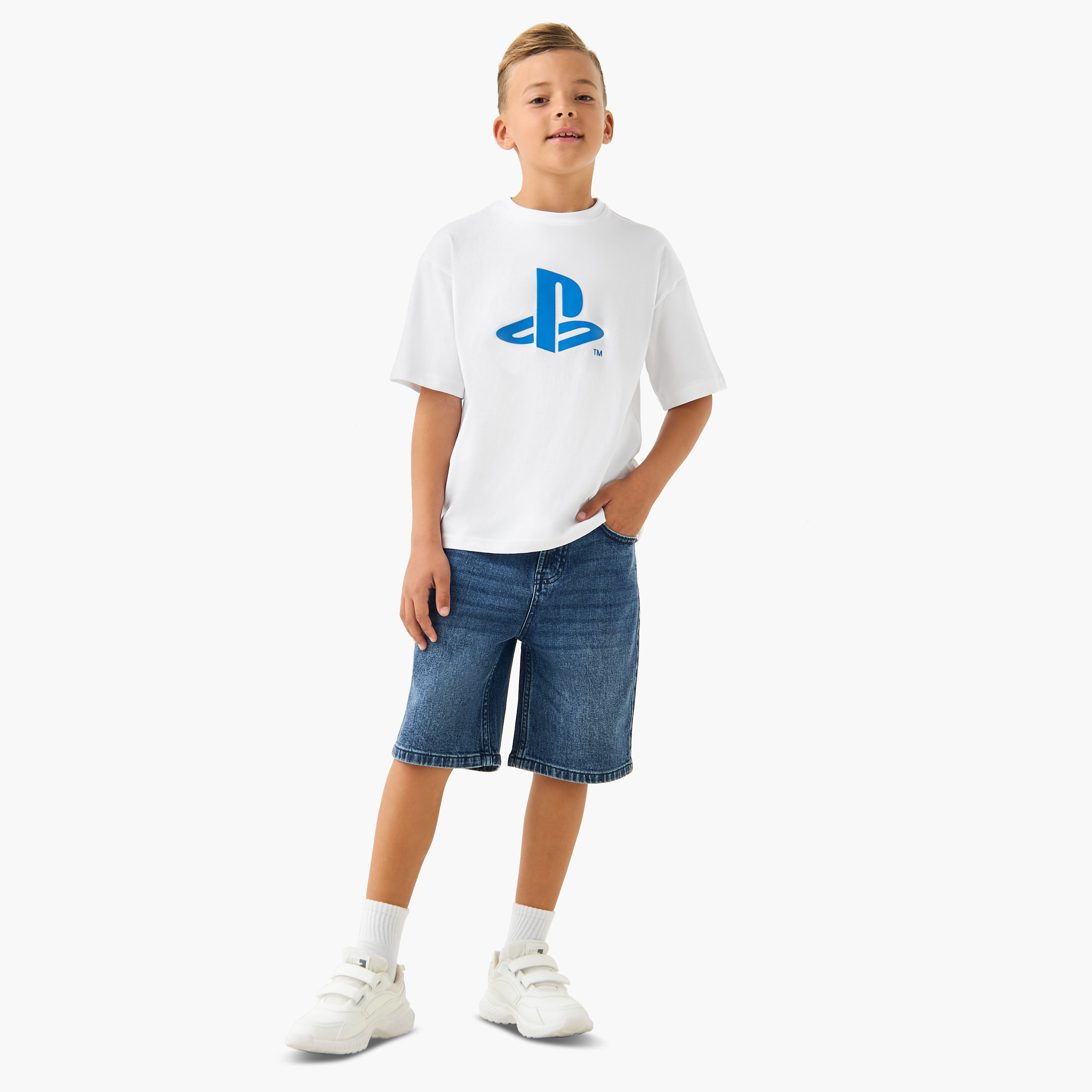 PlayStation Crew Neck Short Sleeves T-shirt with Logo Print-boys-clothing-tshirtsandpolos-image-2