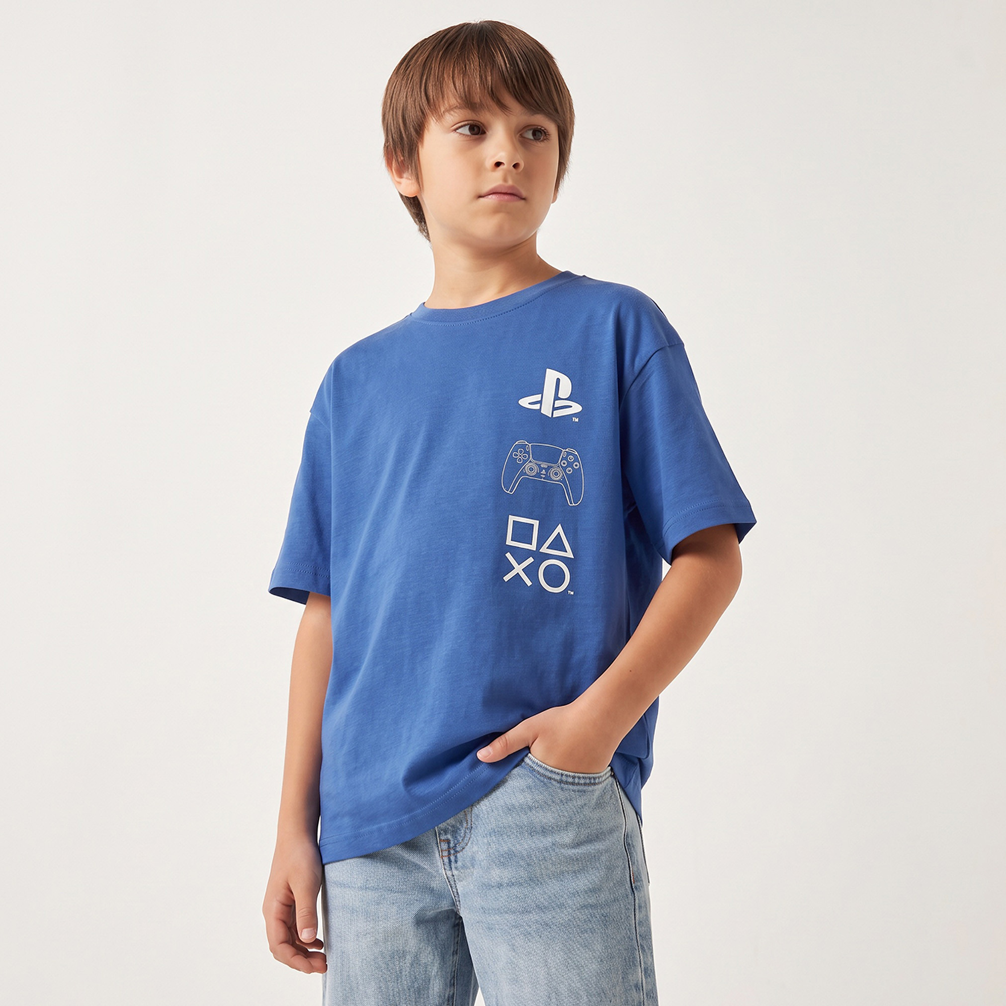 PlayStation Crew Neck Short Sleeves T-shirt with Logo Print-boys-clothing-tshirtsandpolos-image-1