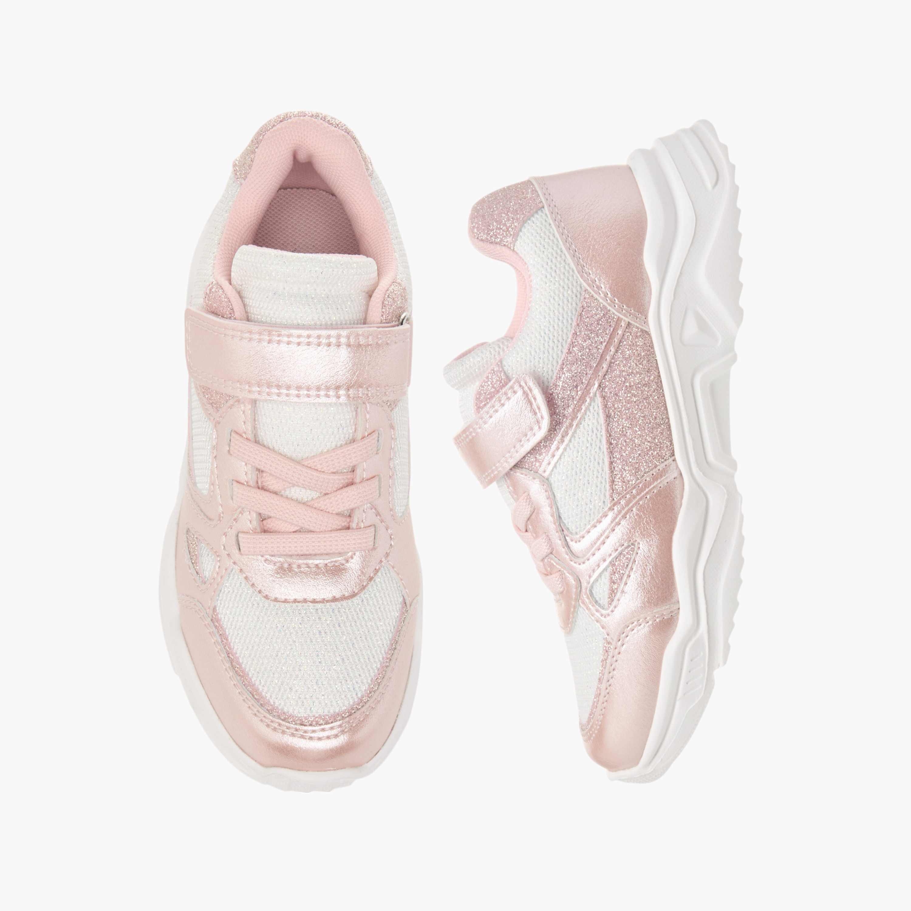 حذاء سنيكرز بكعب سميك وشريط إغلاق لاصق من جونيورز-girls-shoes-sneakers-image-1