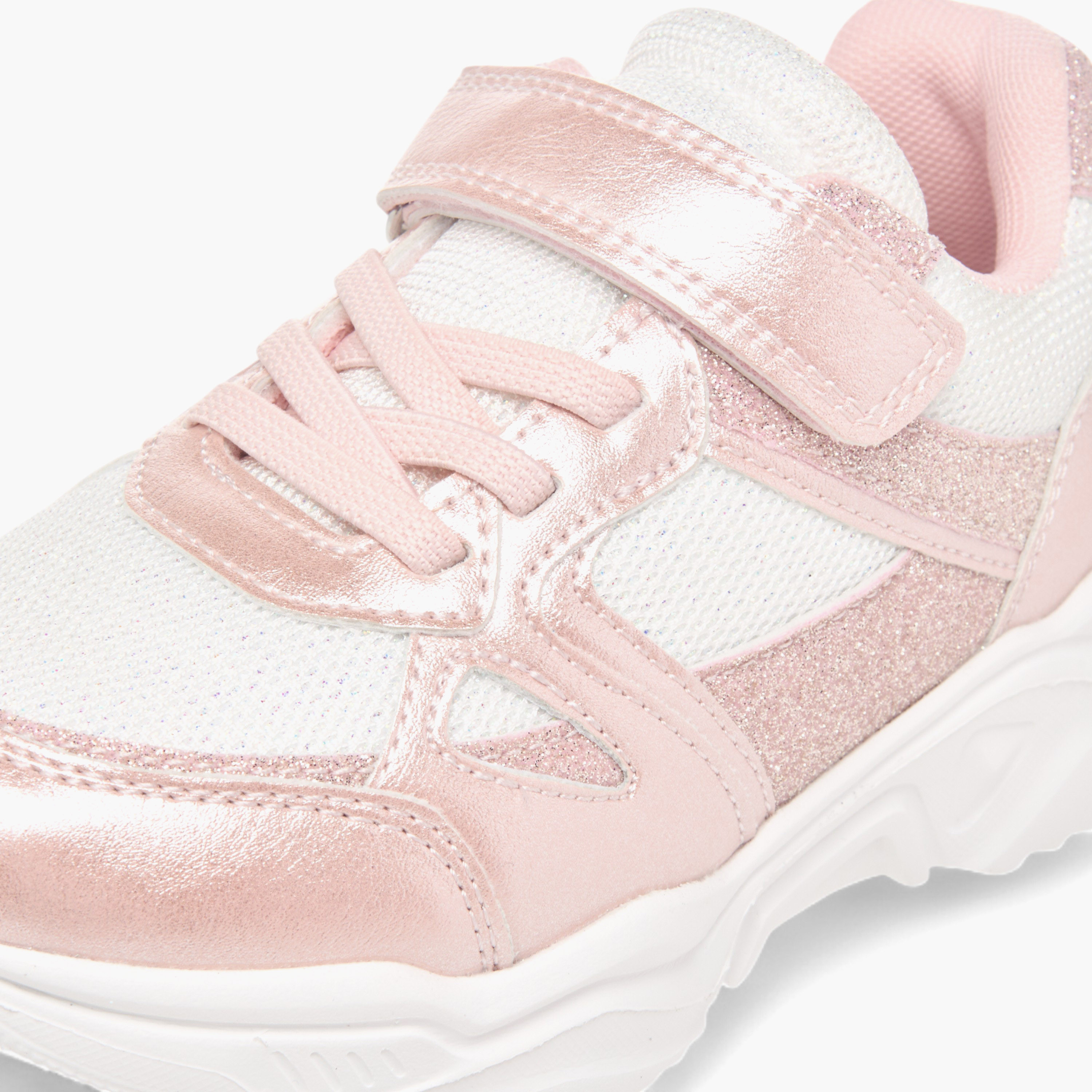 حذاء سنيكرز بكعب سميك وشريط إغلاق لاصق من جونيورز-girls-shoes-sneakers-image-5