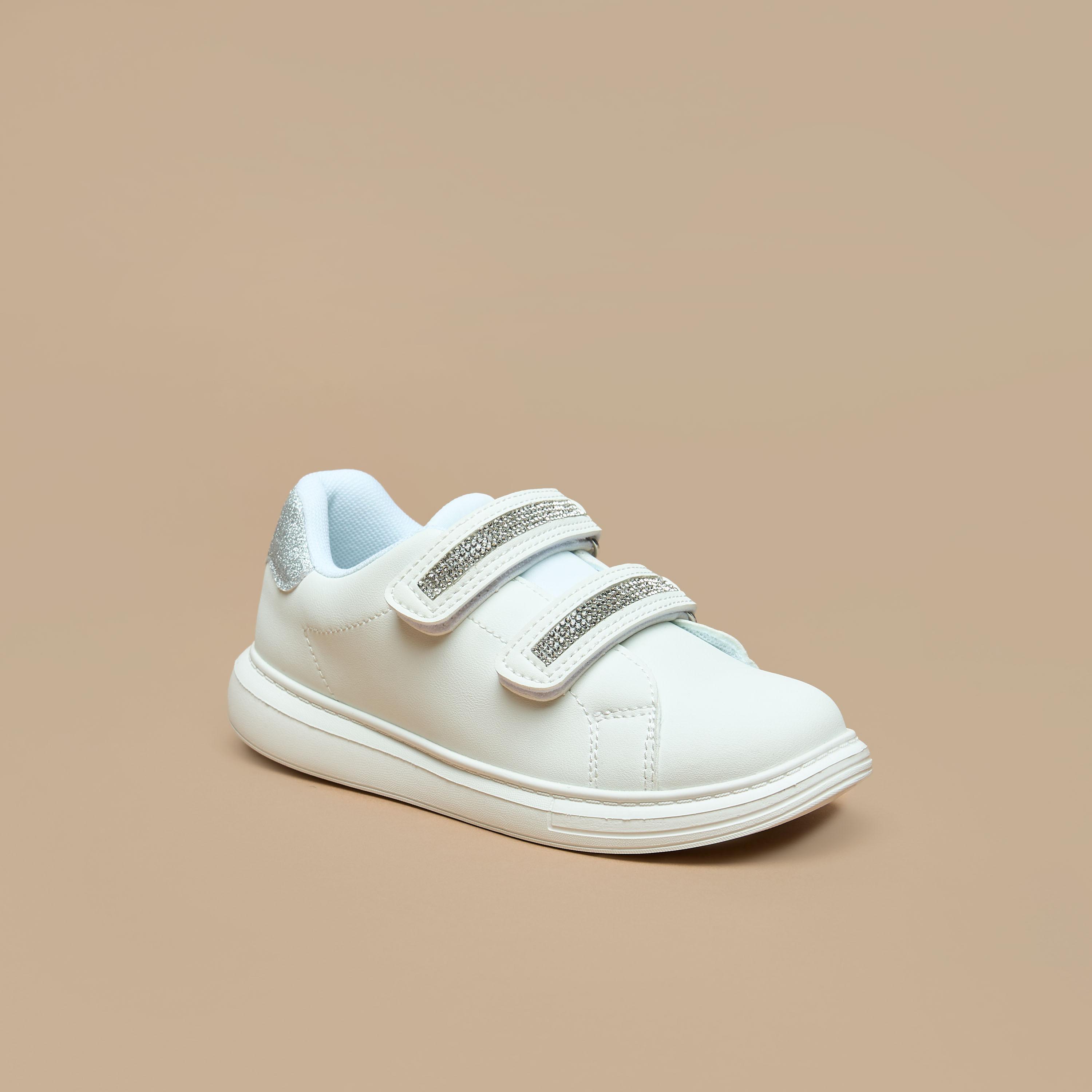 Celeste Girls' Embellished Ankle Sneakers with Hook and Loop Closure-girls-shoes-sneakers-image-1