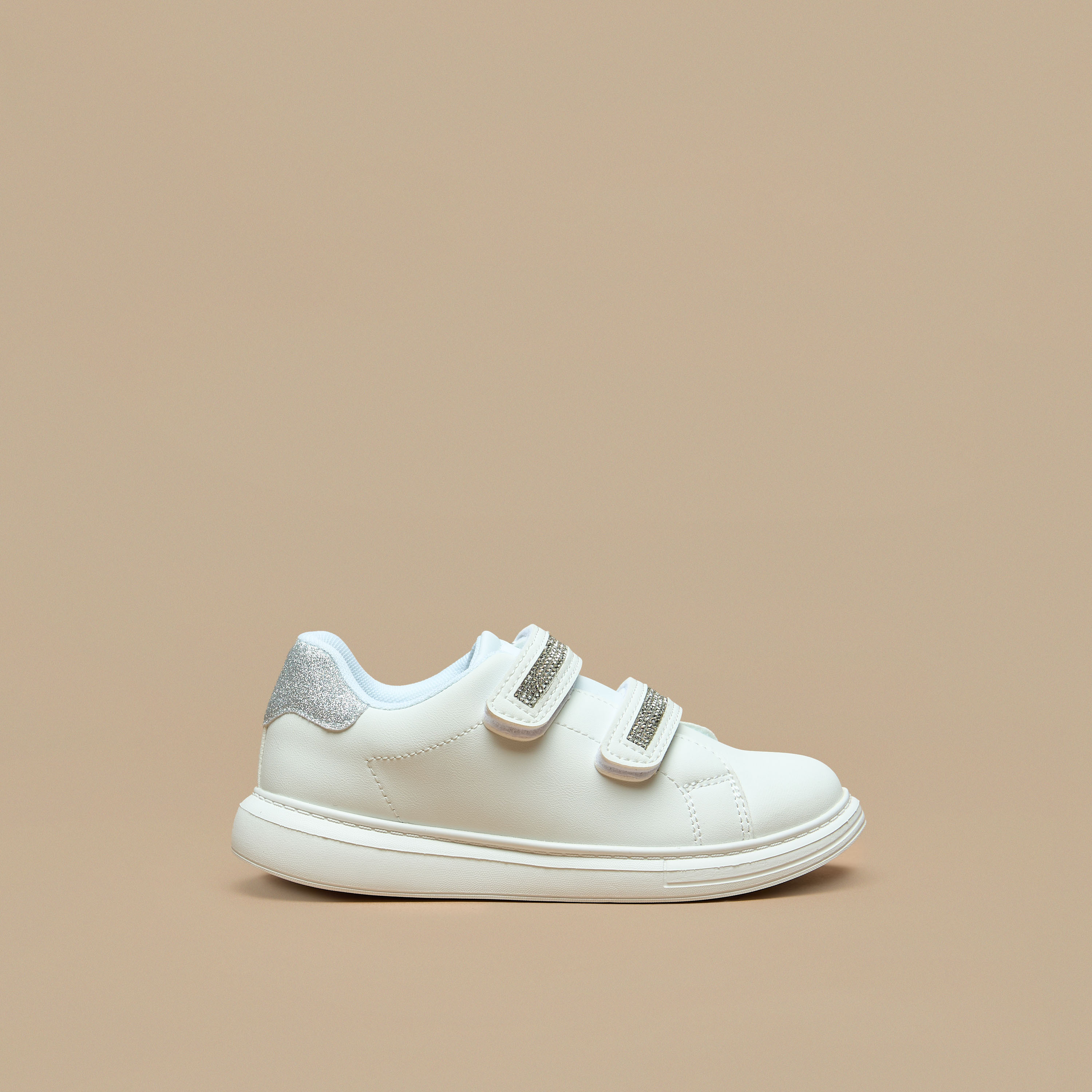 Celeste Girls' Embellished Ankle Sneakers with Hook and Loop Closure-girls-shoes-sneakers-image-3