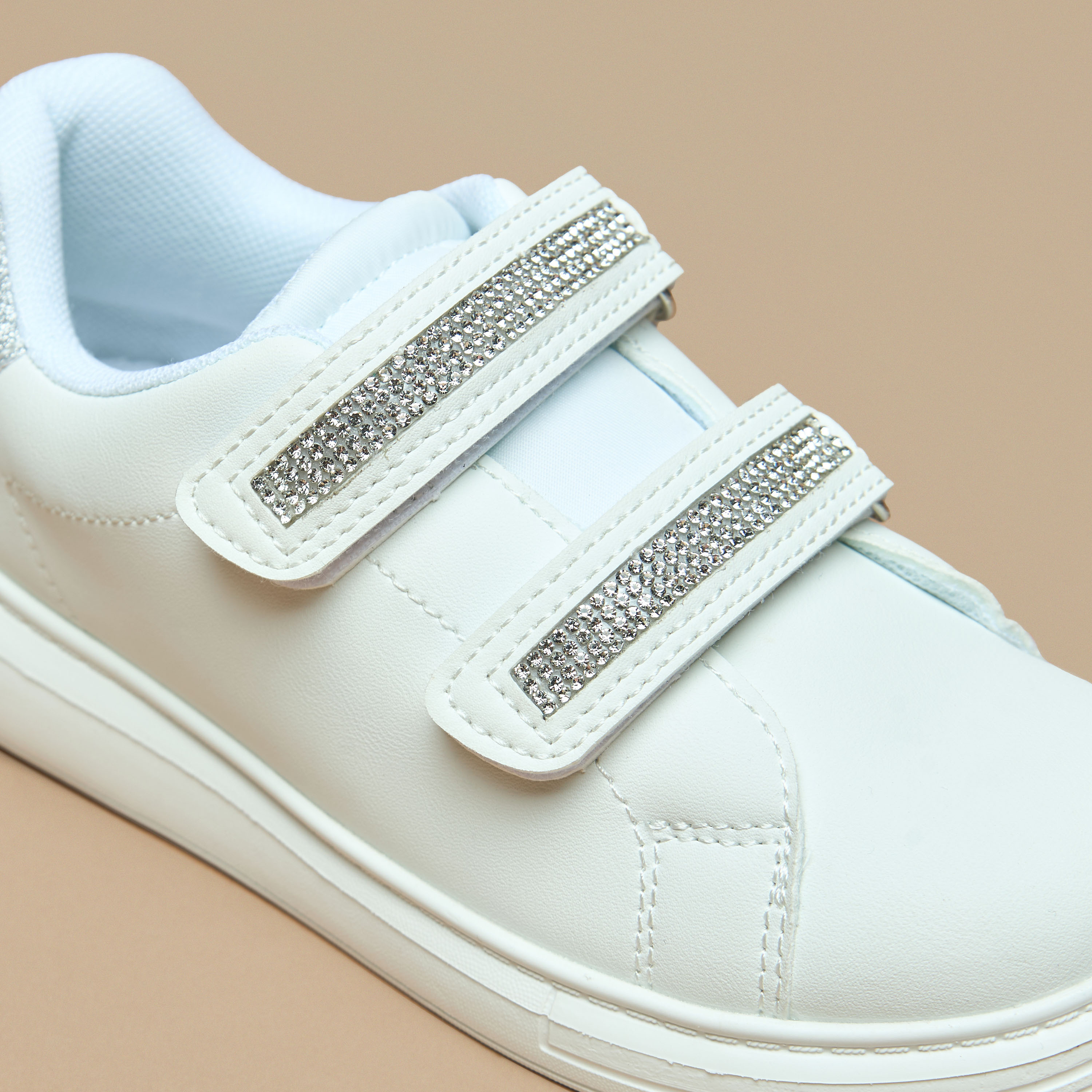 Celeste Girls' Embellished Ankle Sneakers with Hook and Loop Closure-girls-shoes-sneakers-image-5