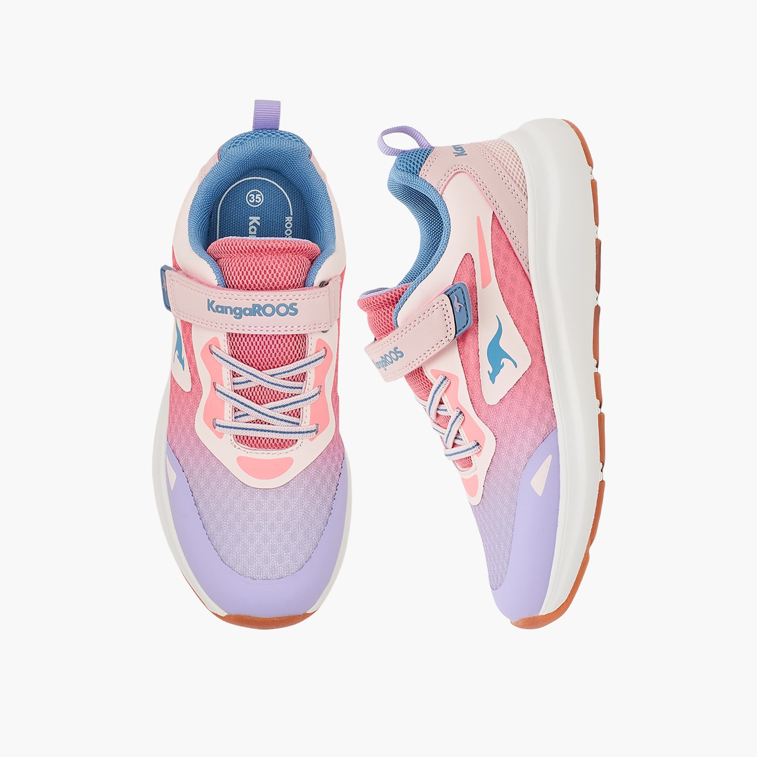 حذاء رياضي بتصميم متدرج وشريط إغلاق للبنات من كانجاروز-girls-shoes-sneakers-image-1