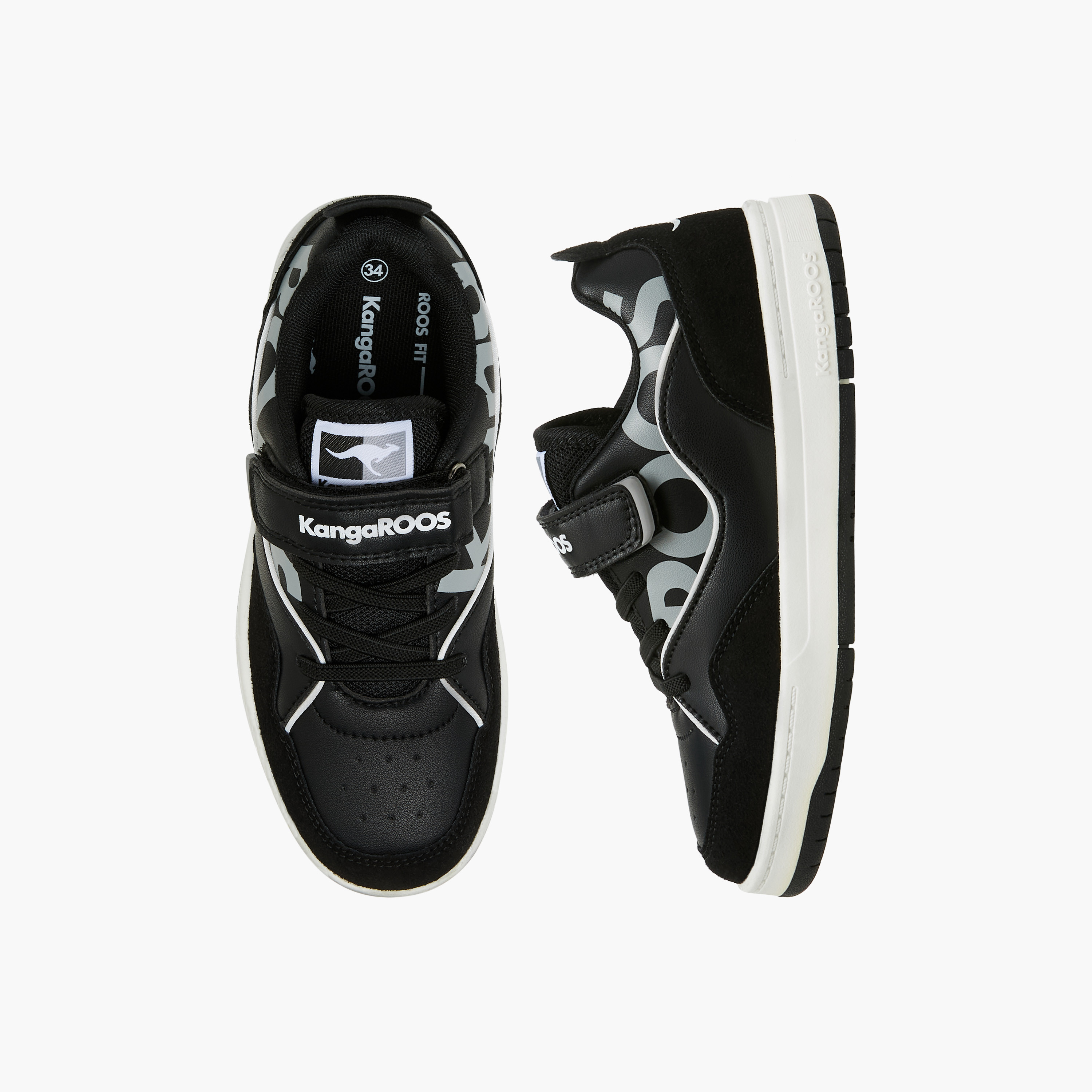 KangaROOS Boys' Panelled Sneakers with Hook and Loop Closure-boys-shoes-sneakers-image-6