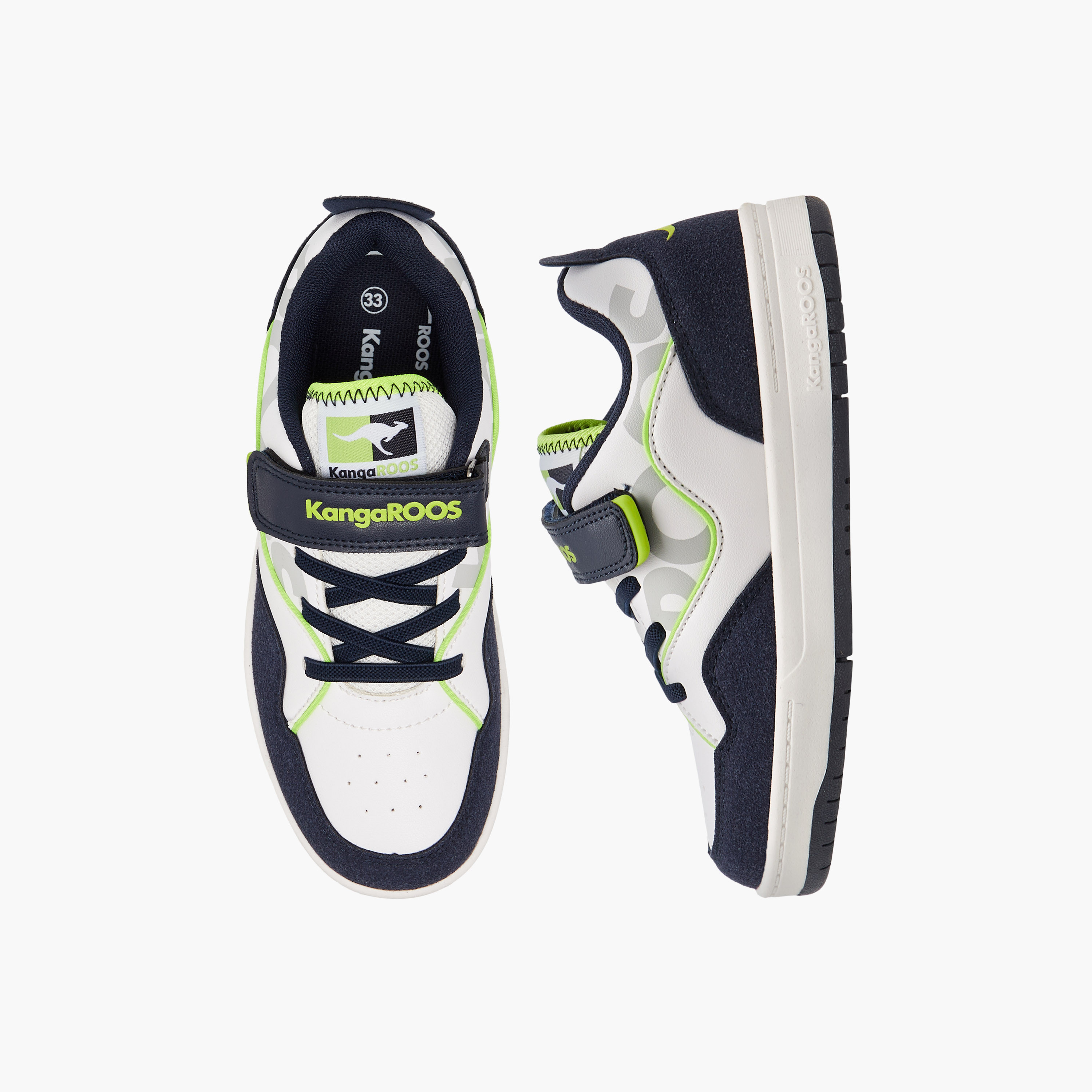 KangaROOS Boys' Panelled Sneakers with Hook and Loop Closure-boys-shoes-sneakers-image-1