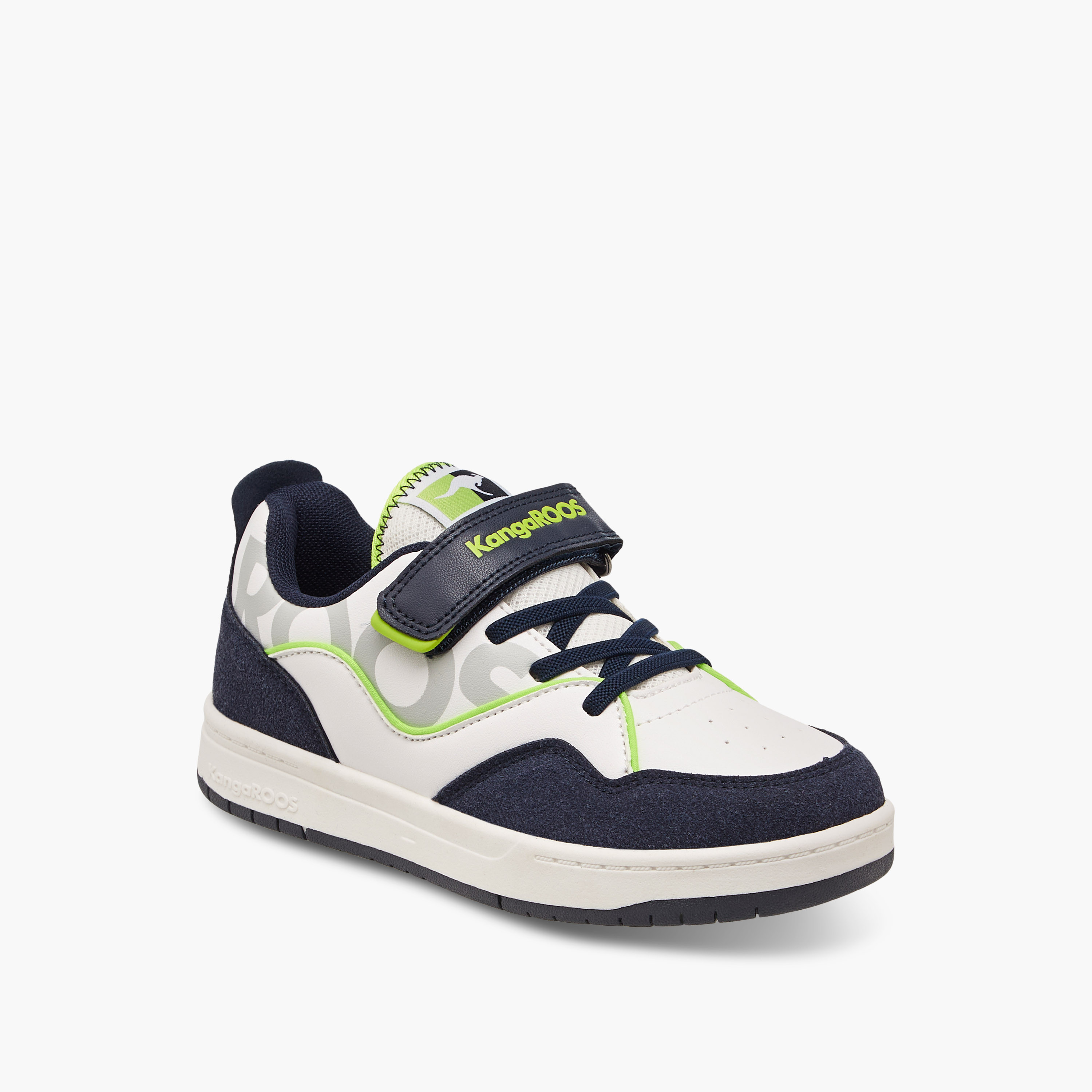 KangaROOS Boys' Panelled Sneakers with Hook and Loop Closure-boys-shoes-sneakers-image-2