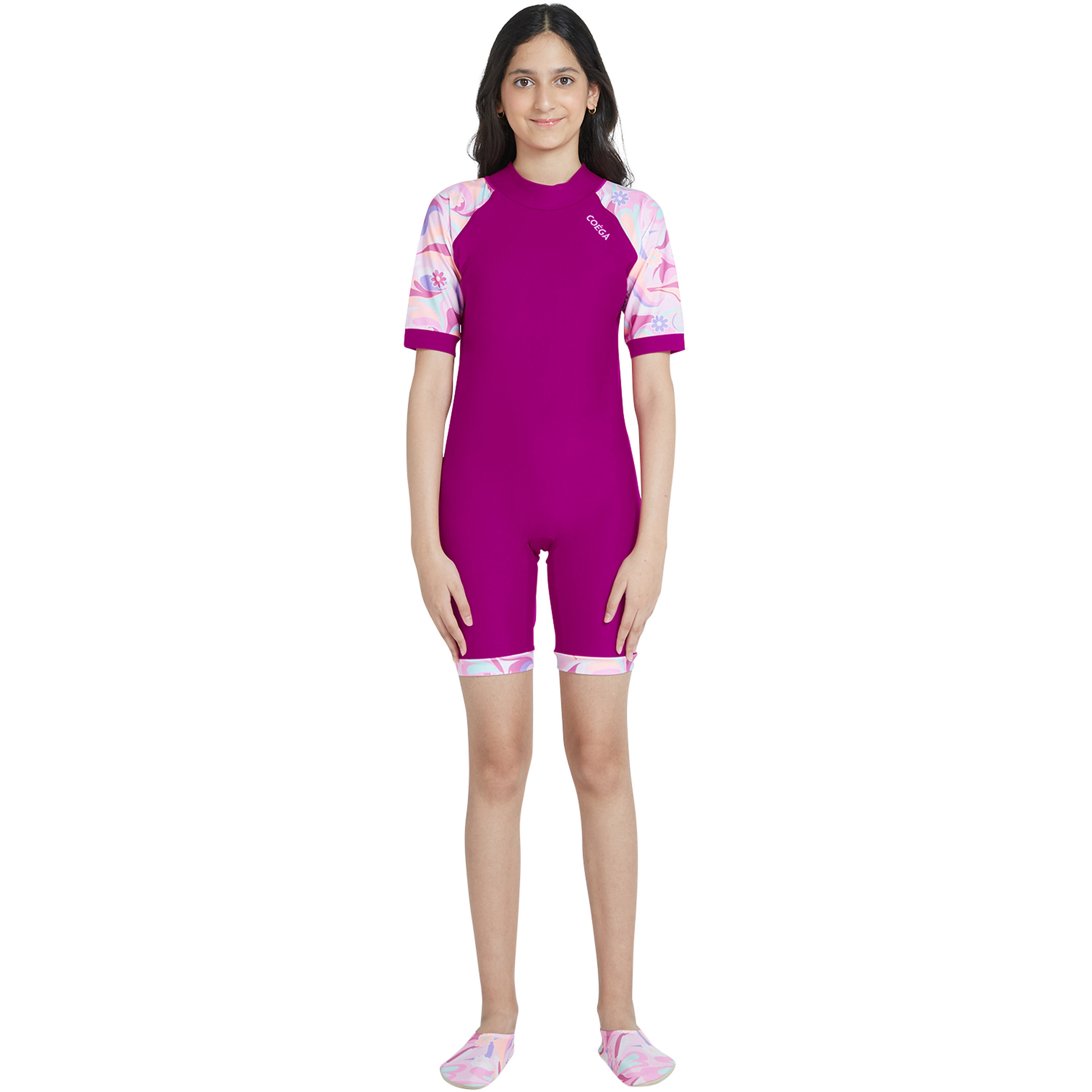 بدلة كويغا للفتيات قطعة واحدة - رذاذ بنفسجي-sports-girls-clothing-swimwear-image-4