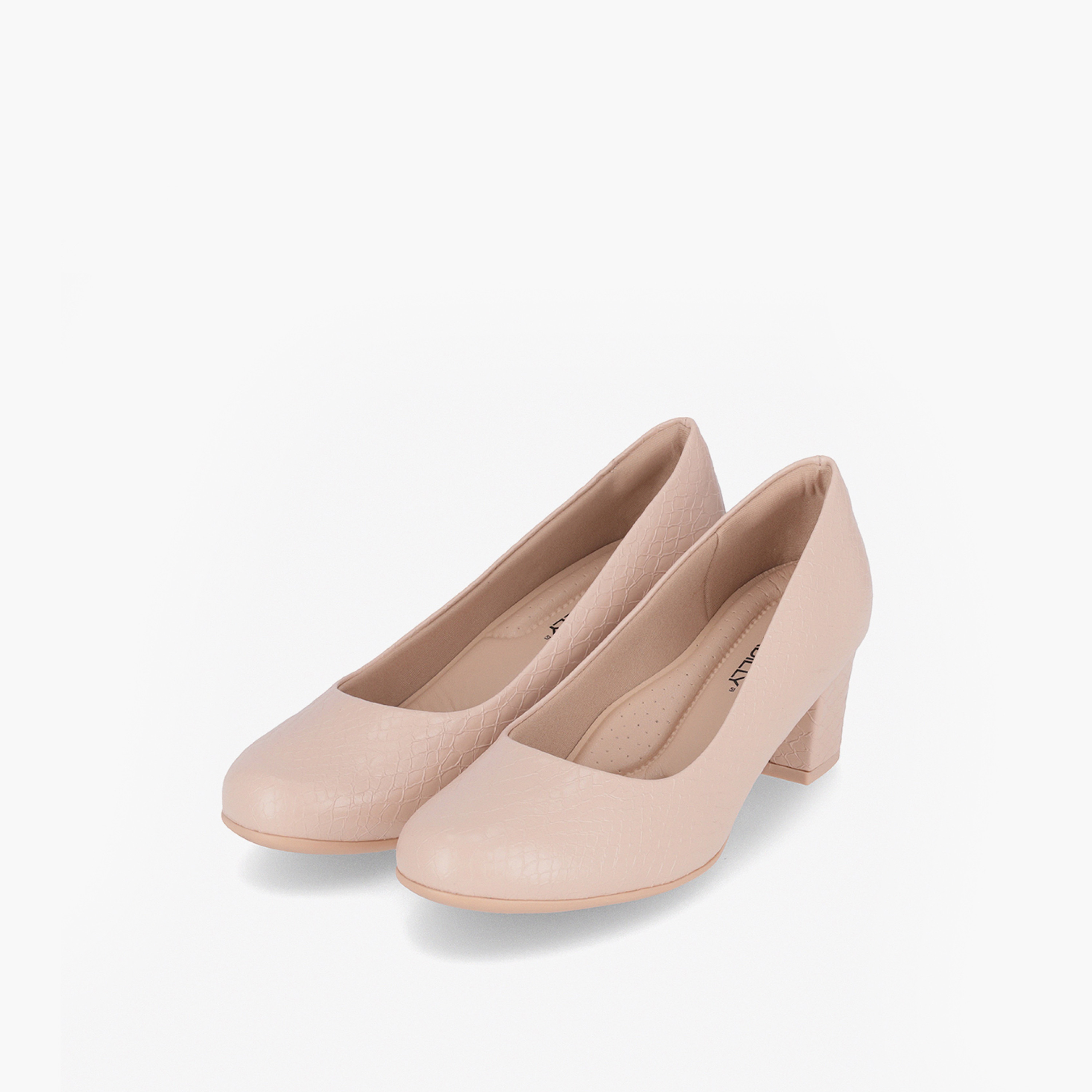 Piccadilly Round Toe Slip-On Pumps with Block Heels-women-shoes-heels-image-1