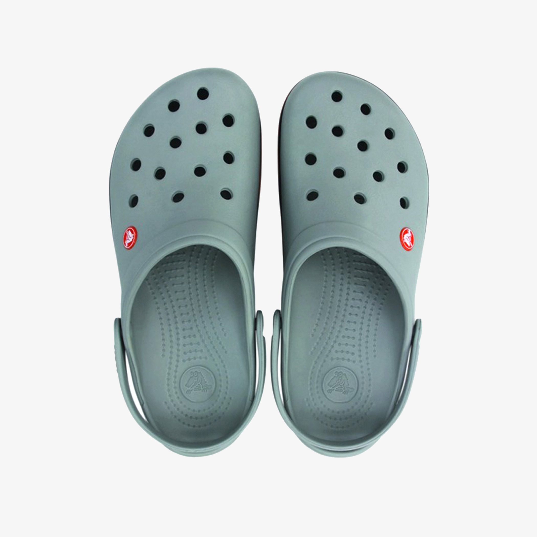 Crocs Unisex Light Grey Round Toe Cut Out Detail Crocband Clogs-women-shoes-sandals-flats-image-2