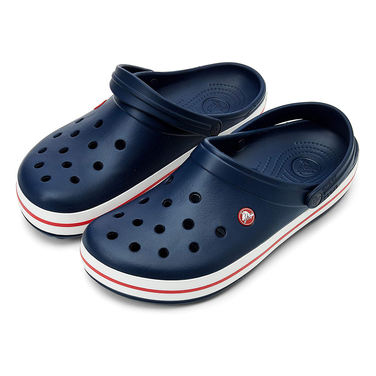 Crocs Unisex Navy Blue Round Toe Cut Out Detail Clogs-men-shoes-sandals-image-1