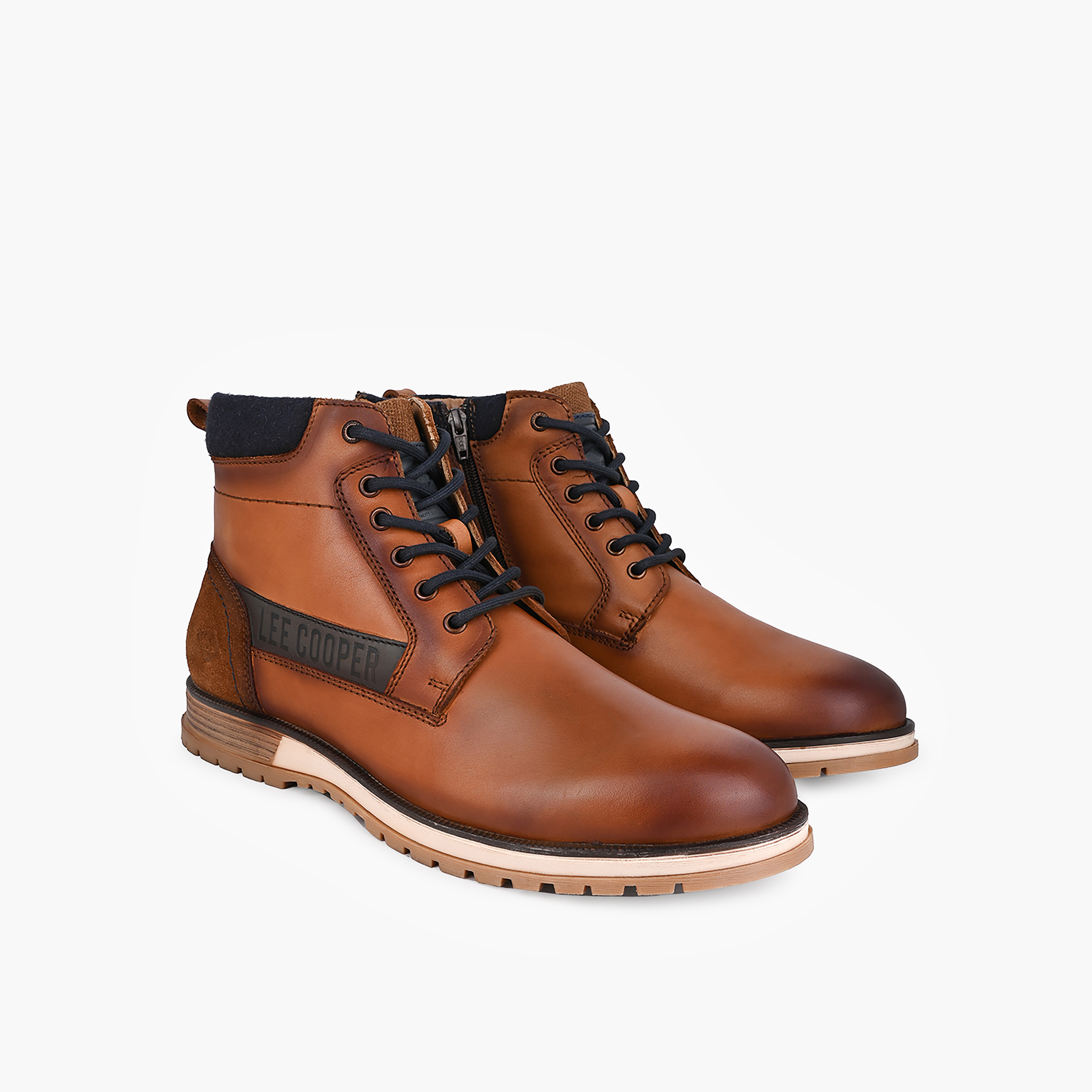 بوت كاحل جلد برباط إغلاق للرجال من لي كوبر-men-shoes-boots-image-1