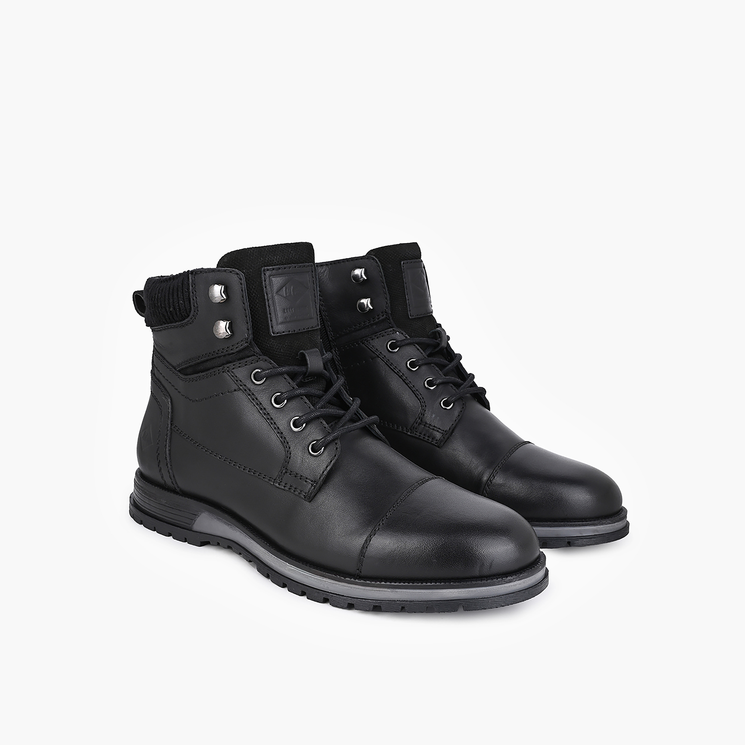 Lee Cooper Men Zip Closure Leather Boots-men-shoes-boots-image-1