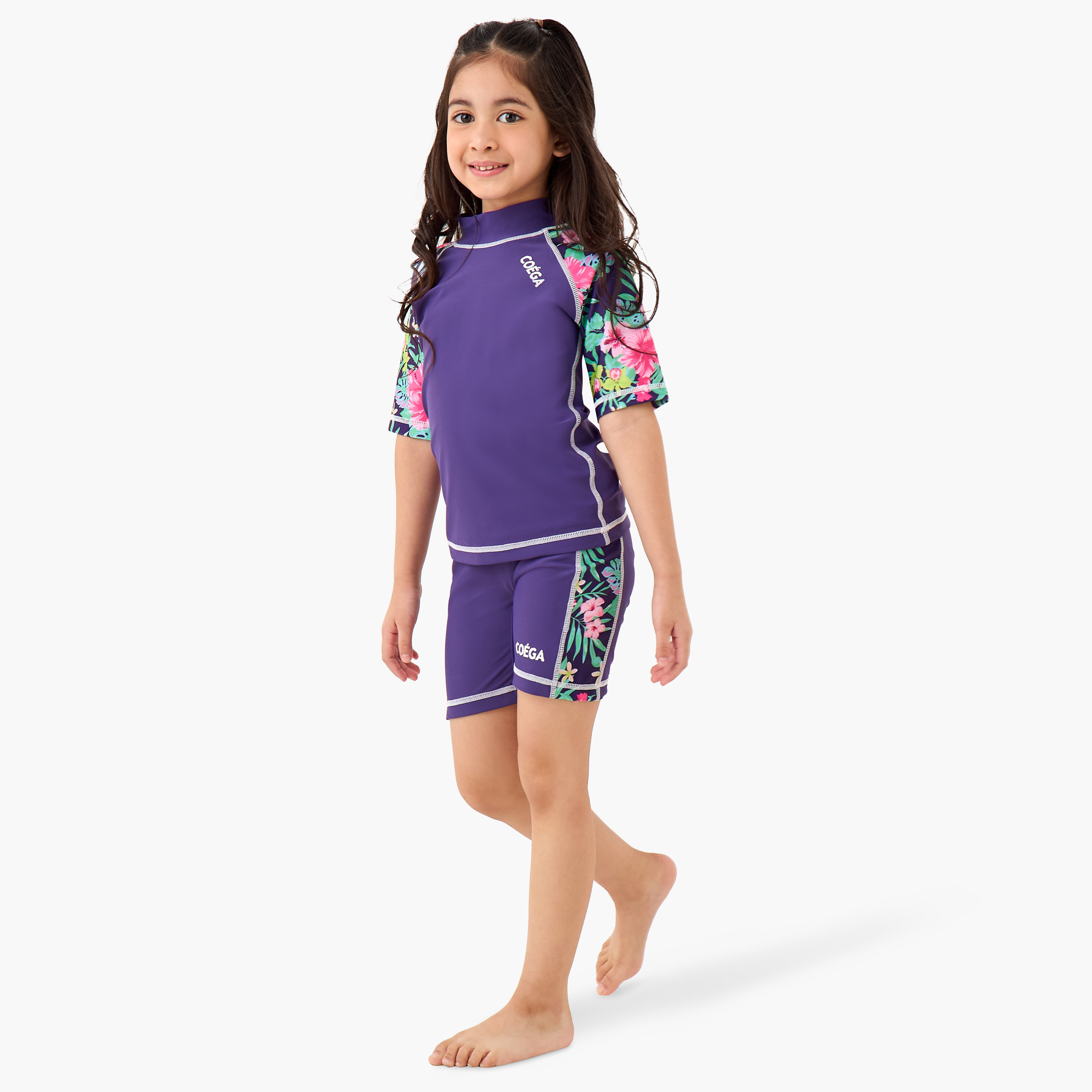 COEGA Girls Two-Piece Swimsuit, Purple Blue Tropical-sports-girls-clothing-swimwear-image-1
