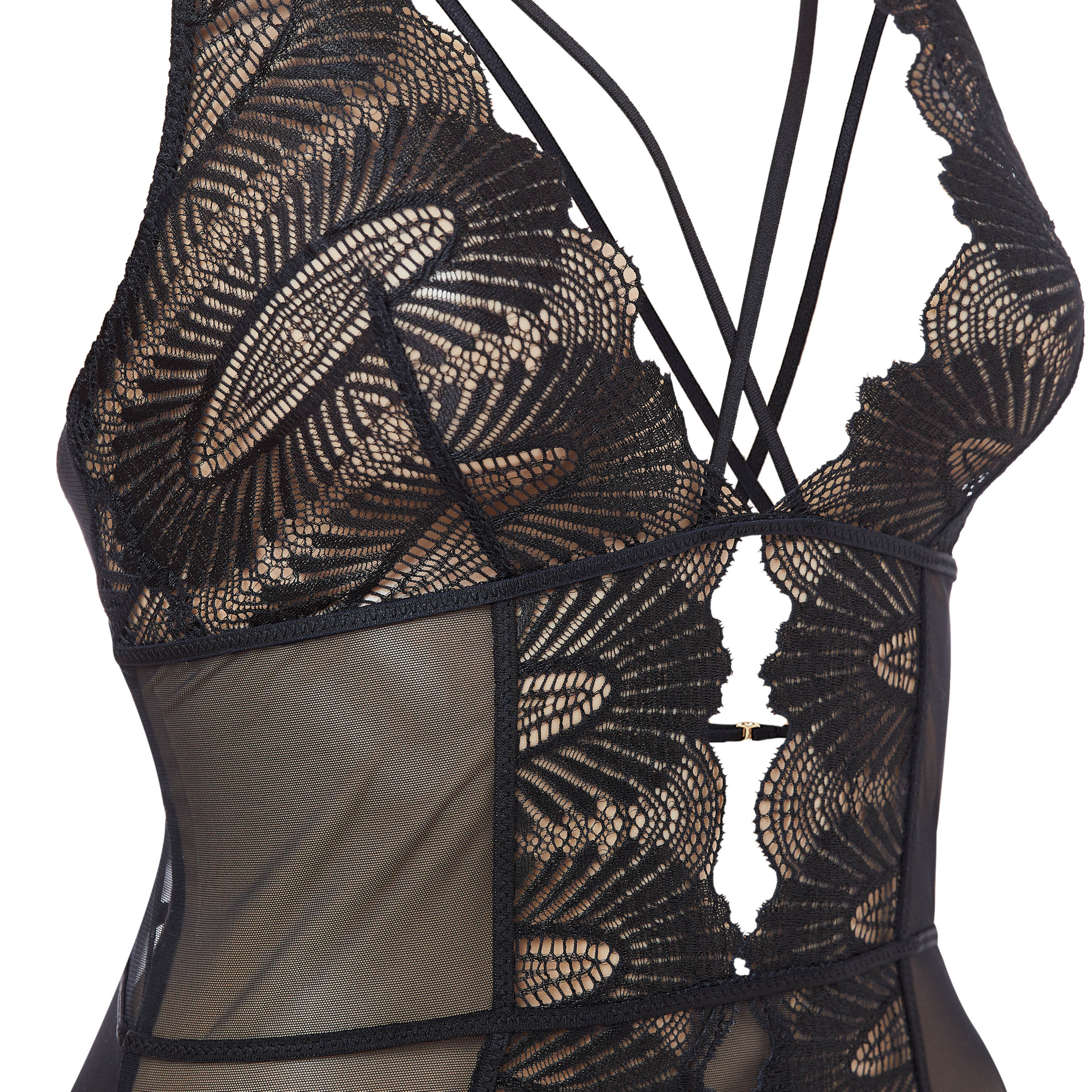 فستان بيبي دول بياقة بلانج ودانتيل من لا سنزا-women-clothing-lingerie-babydollsandbodysuits-image-5