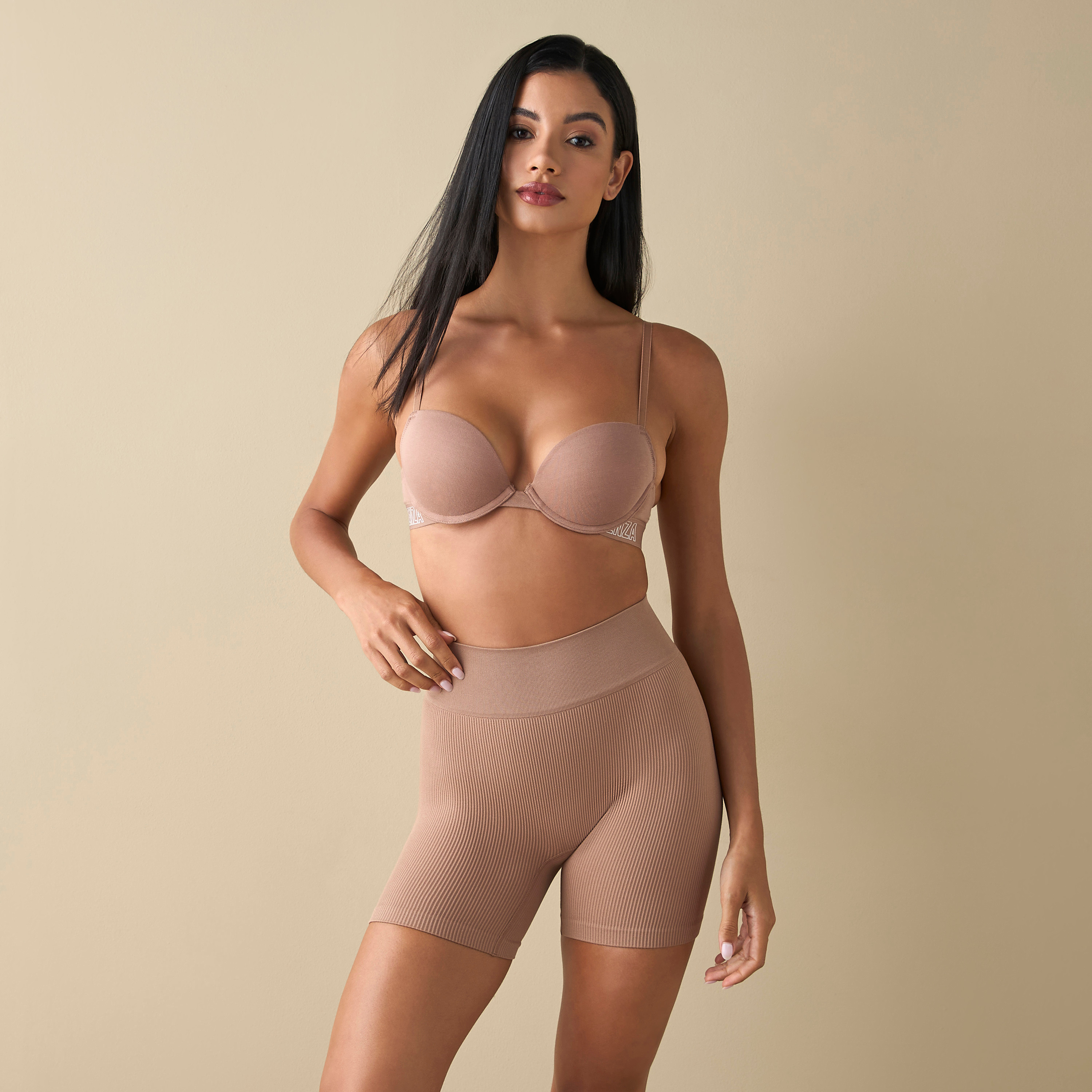 شورت تشكيل الجسم مضلّع بخصر مطاطي من لا سنزا-women-clothing-lingerie-shapewear-image-8